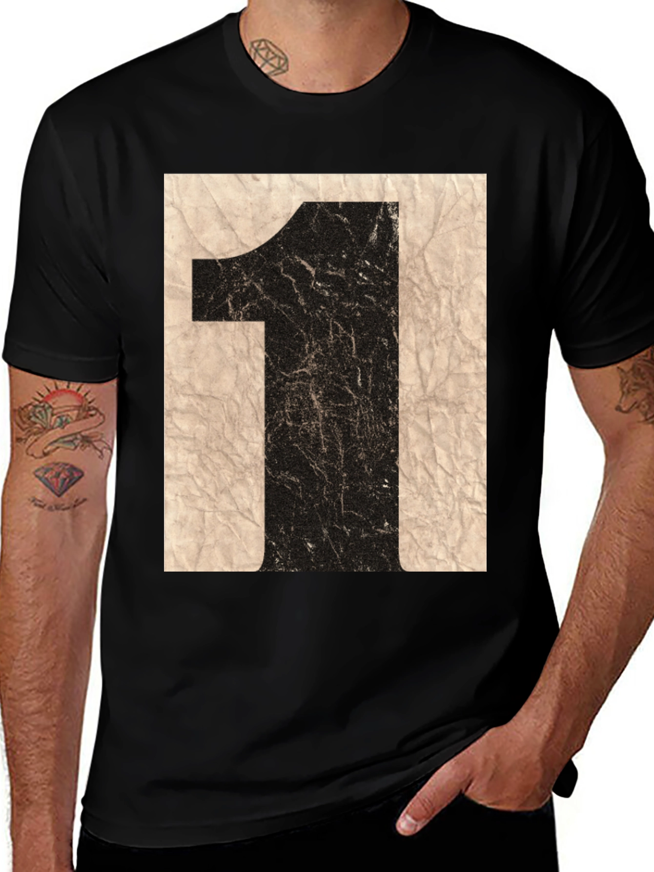 Variant 15 of Number One Graphic Tee - Black Cotton Blend