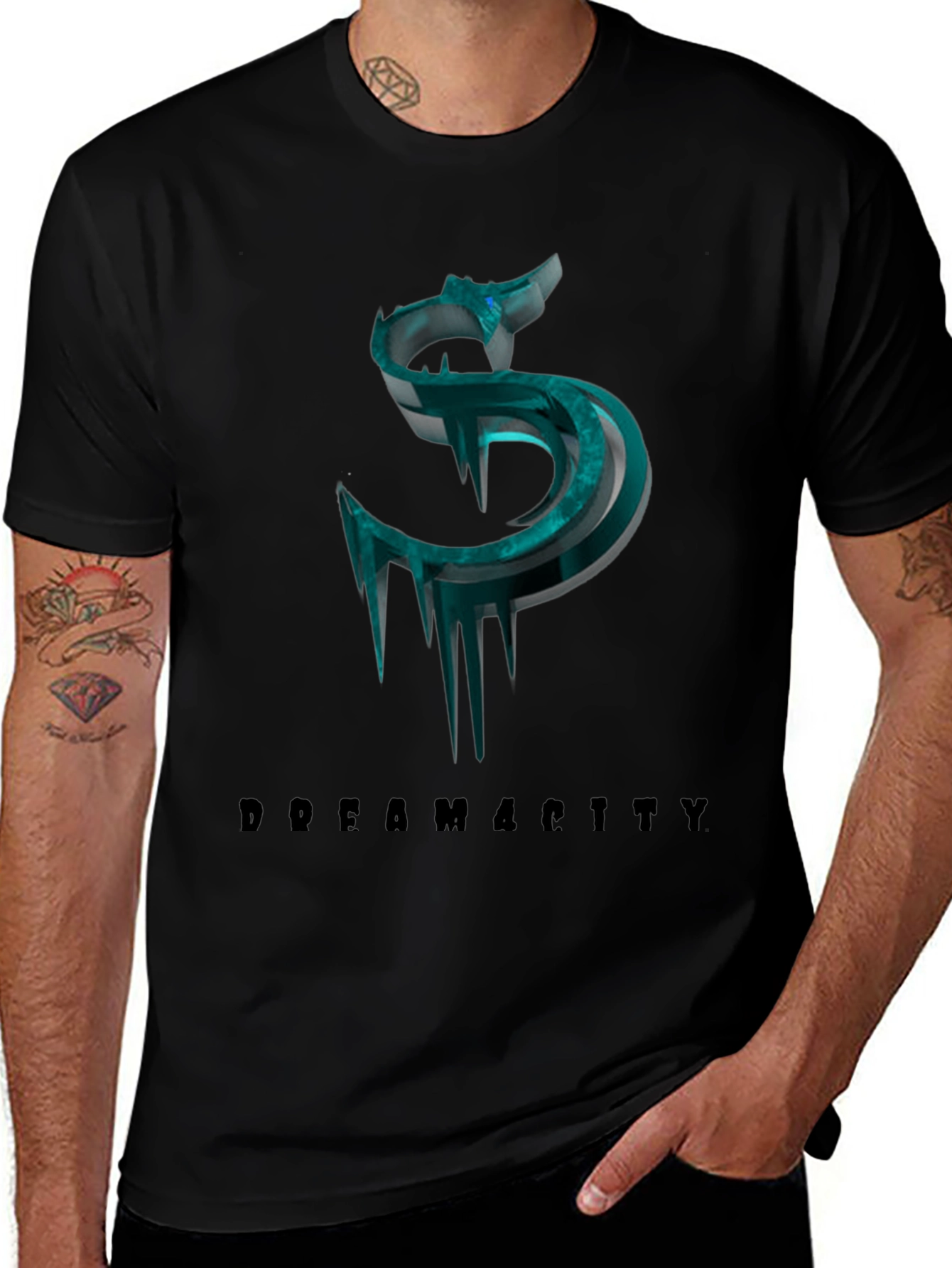 Variant 7 of Dream City Black Tee with Graphic Design