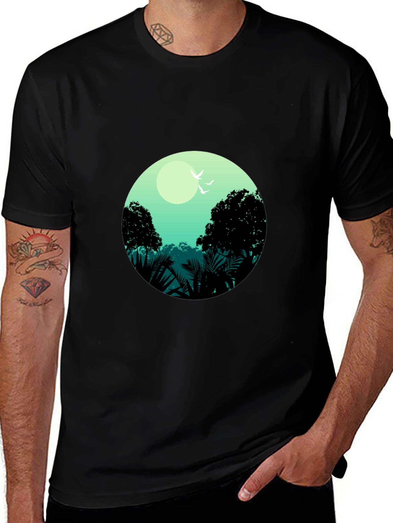 Variant 24 of Nature Scene Graphic Tee - Black