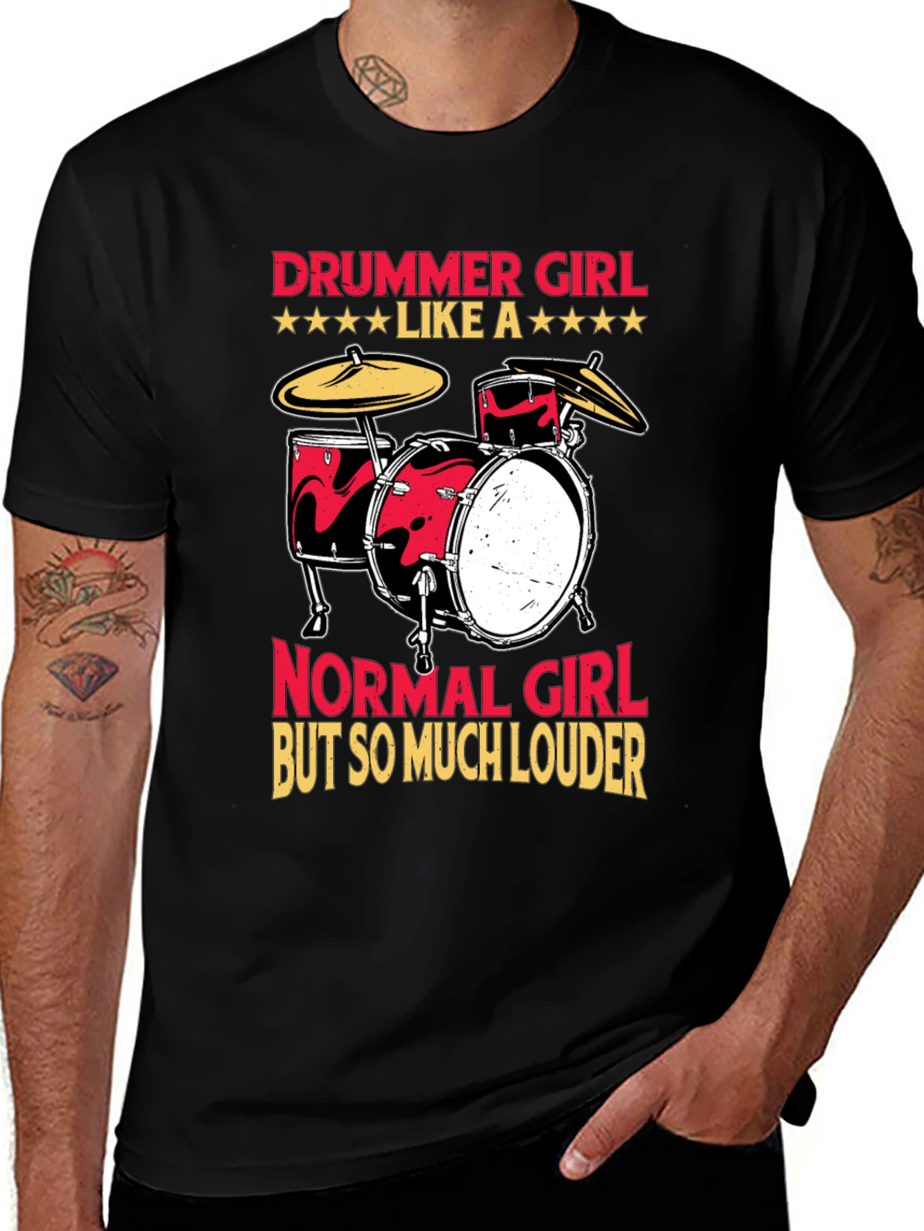 Drummer Girl T-Shirt - Loud & Proud Musician