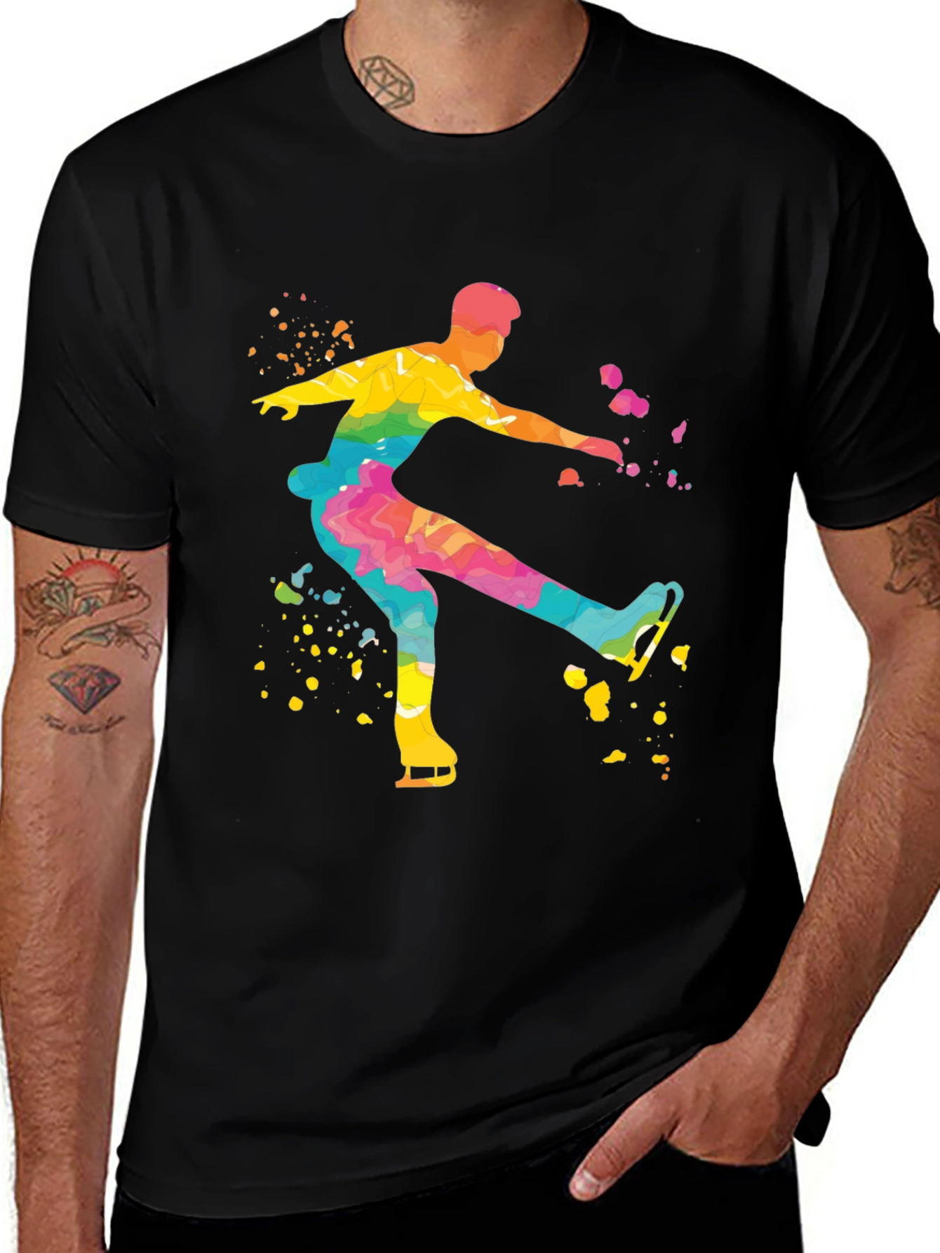 Variant 17 of Colorful Ice Skater Graphic T-Shirt