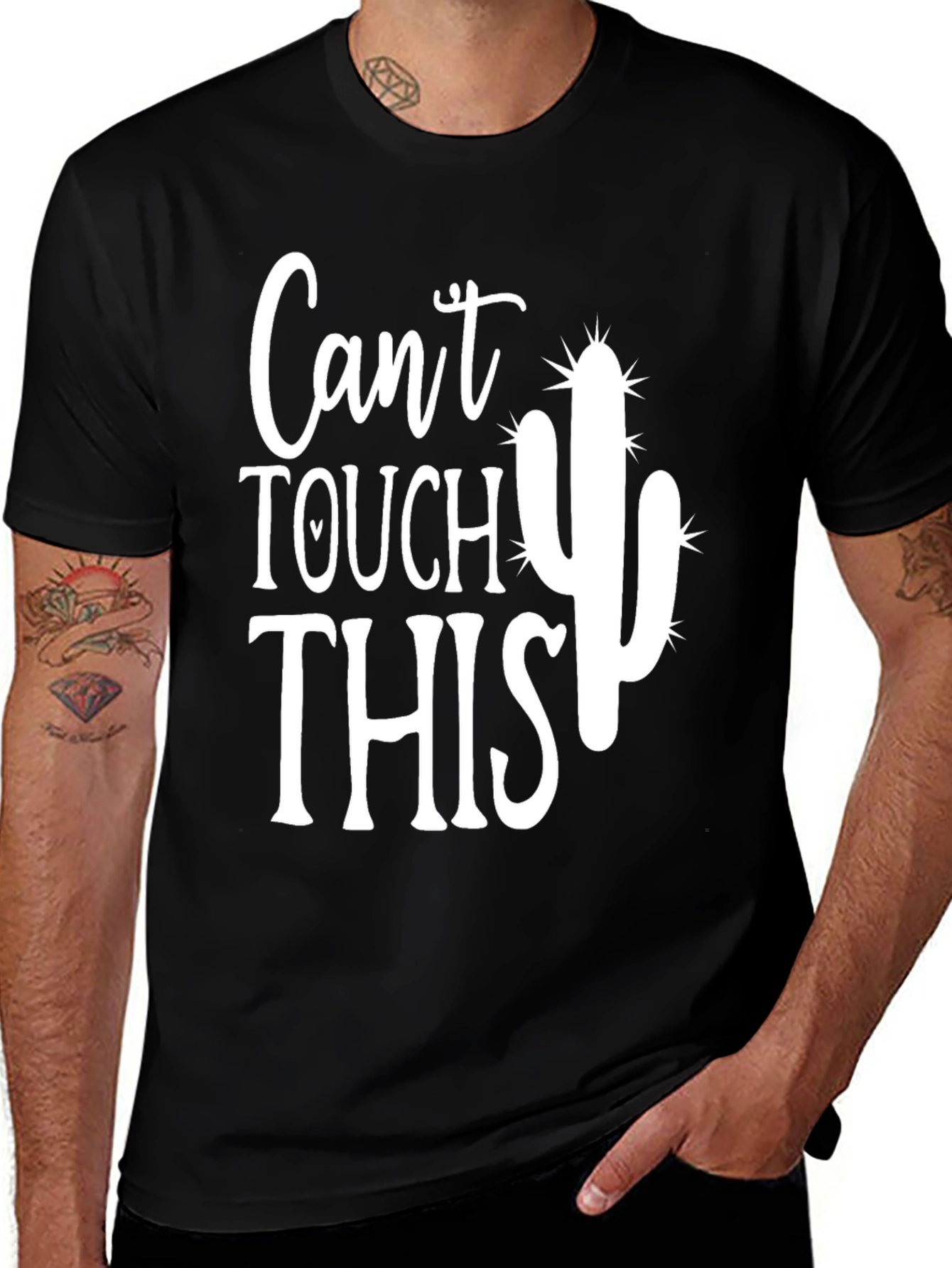 Variant 25 of Men's 'Can't Touch This' Cactus Graphic Tee