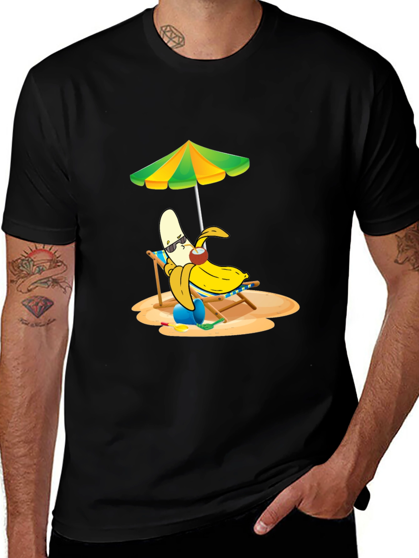 Variant 9 of Banana Beach T-Shirt - Relaxed Tropical Vibes