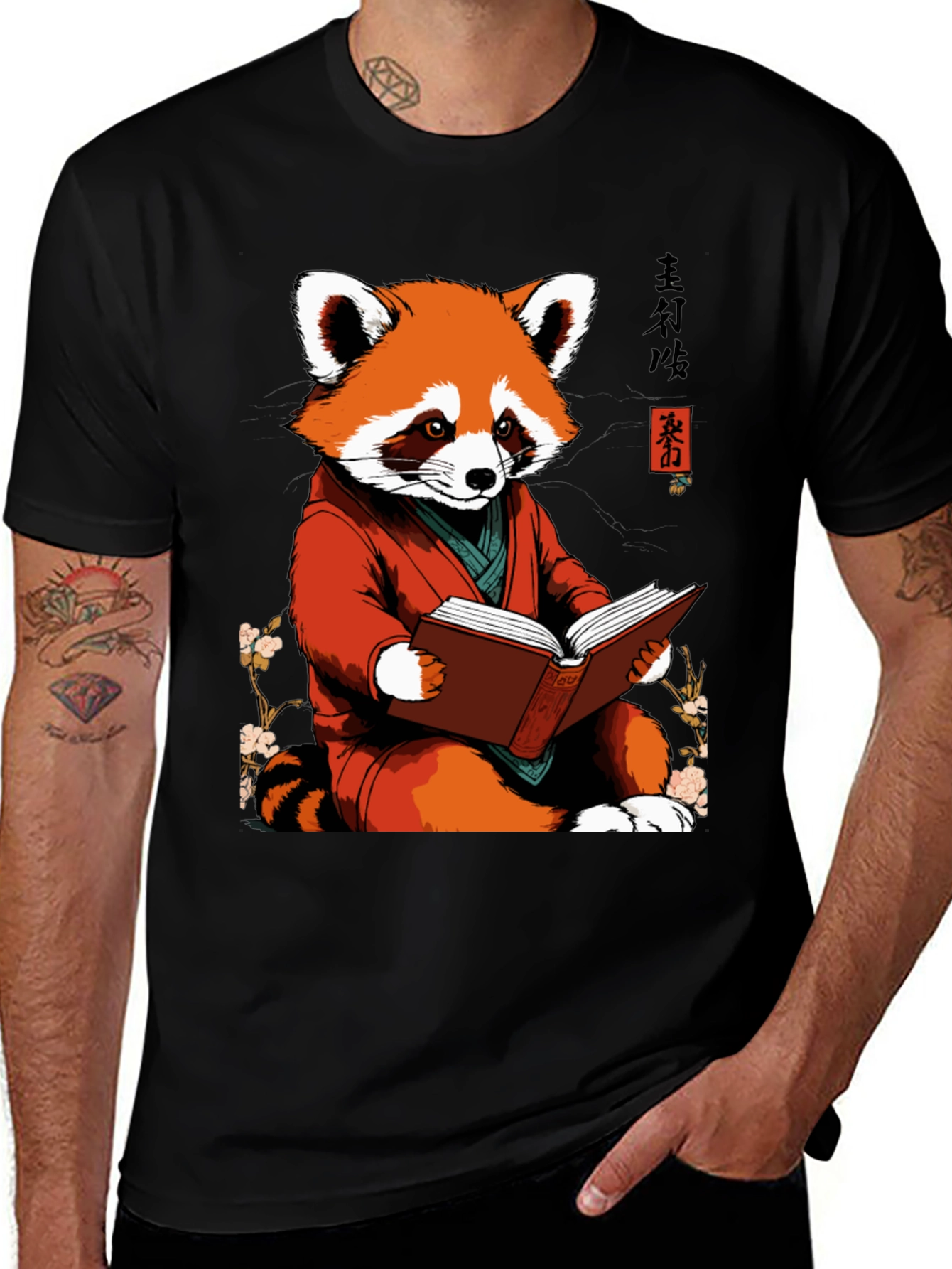 Variant 12 of Red Panda Reading T-Shirt - Bookworm Tee