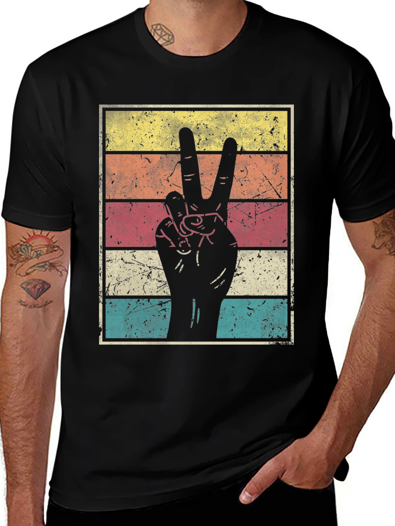 Variant 9 of Retro Peace Sign Graphic Tee