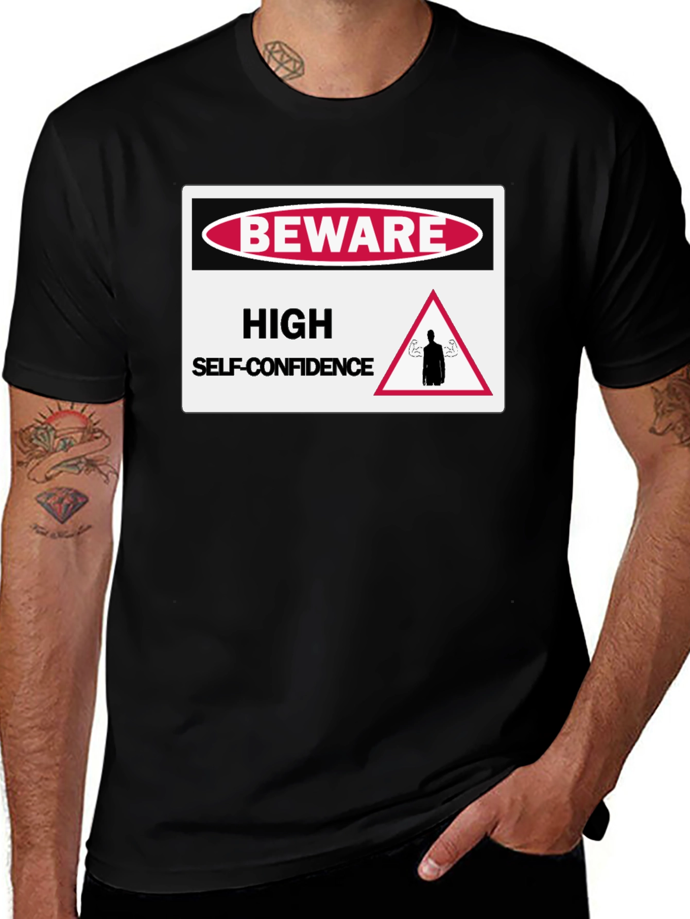 Variant 7 of Beware High Self-Confidence Graphic T-Shirt
