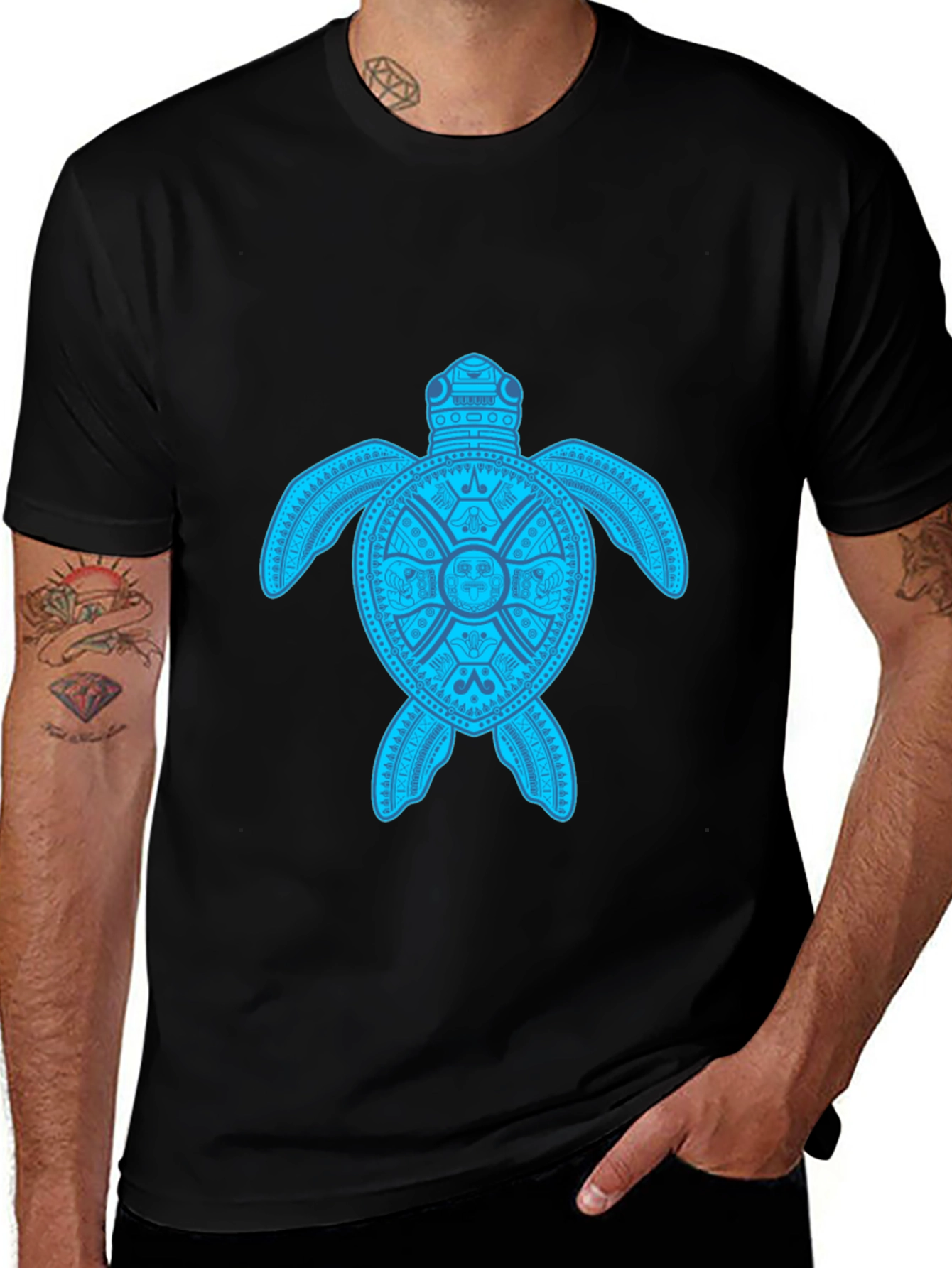 Variant 18 of Turtle Graphic Tee - Black
