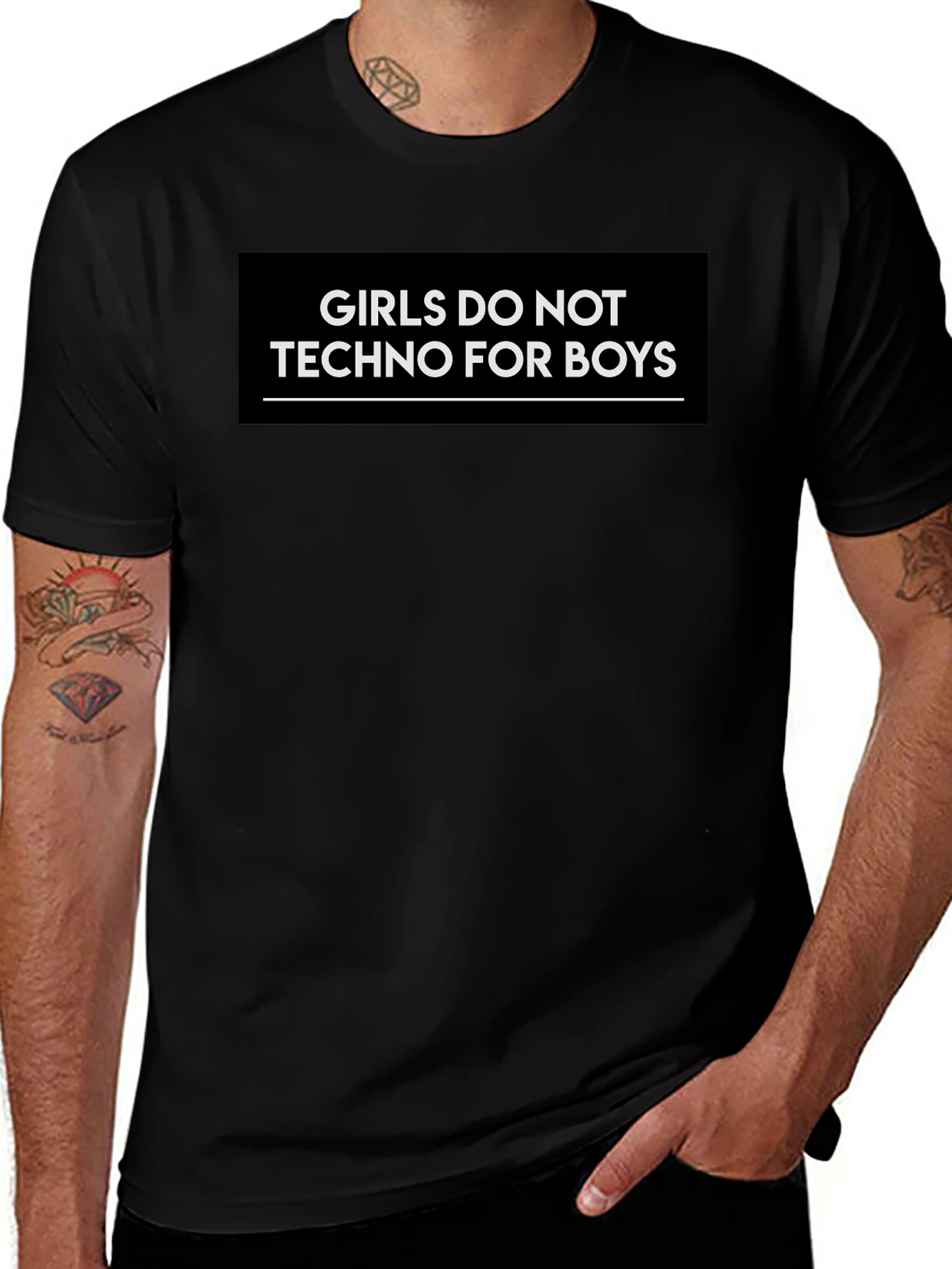 Variant 30 of Girls Do Not Techno for Boys Black T-Shirt