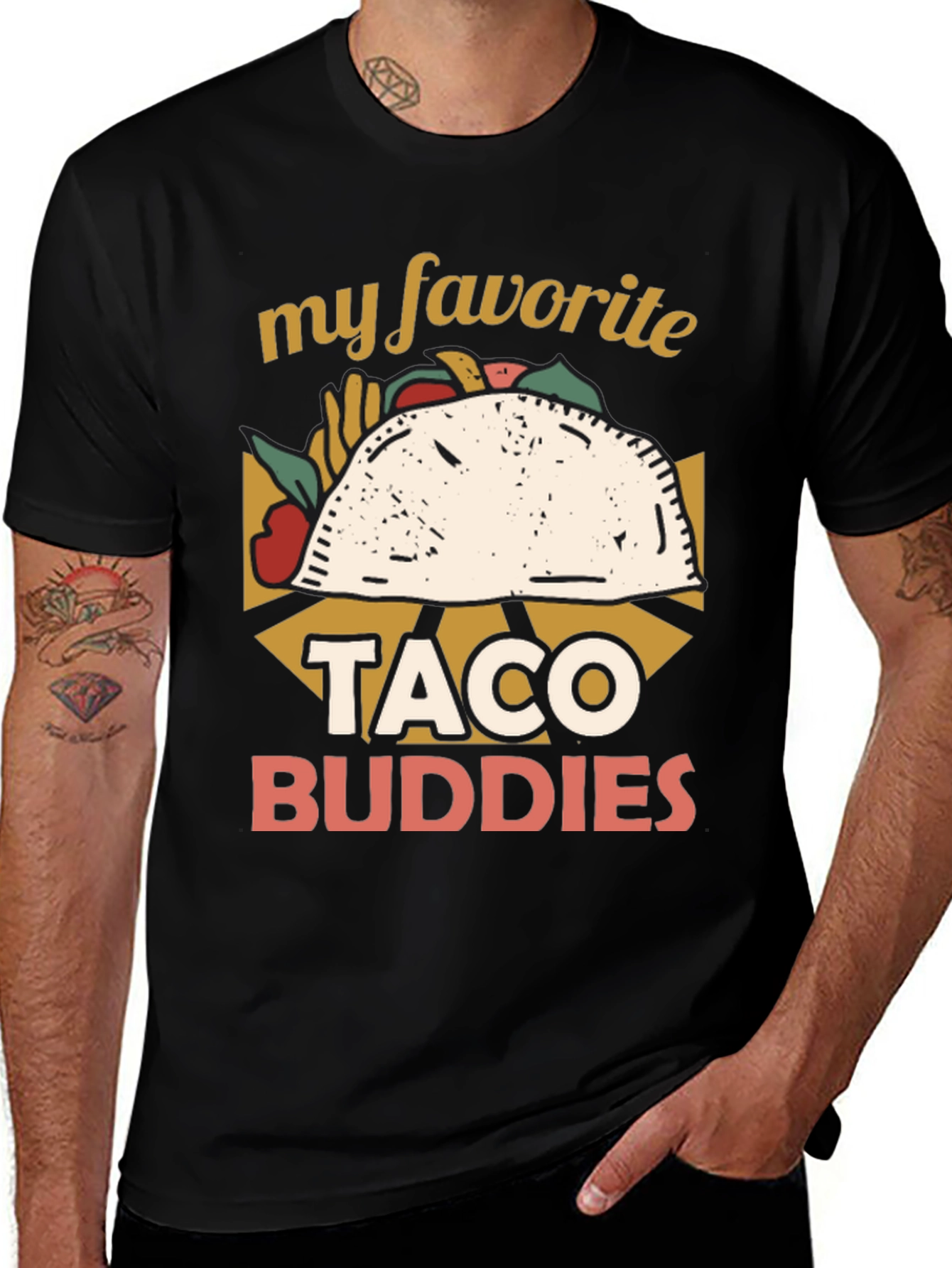 Variant 25 of Taco Buddies Graphic T-Shirt - Foodie Fun
