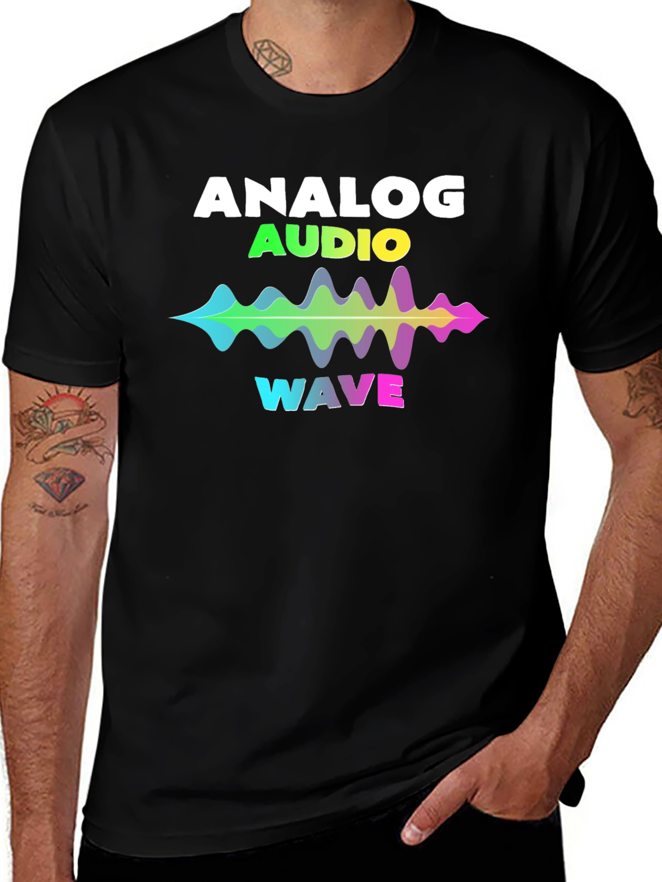 Analog Audio Wave Graphic T-Shirt - Music Lover Tee