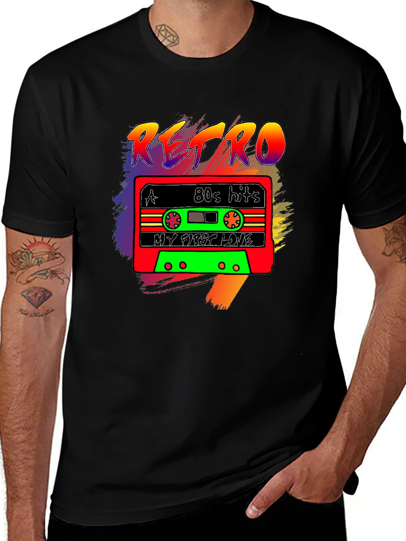 Variant 25 of Retro 80s Cassette Tape Graphic T-Shirt