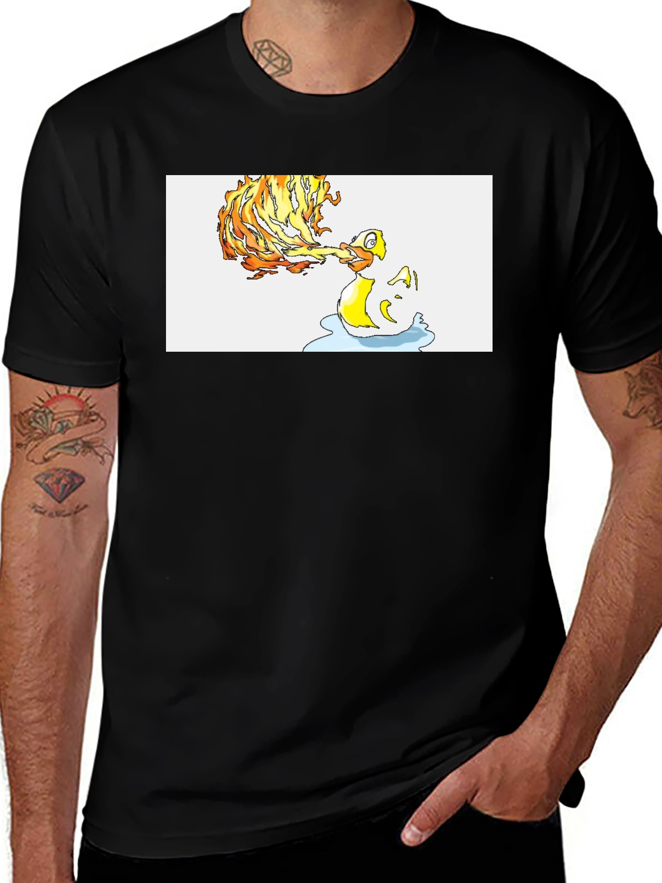 Variant 15 of Fiery Duck T-Shirt - Unique Graphic Tee