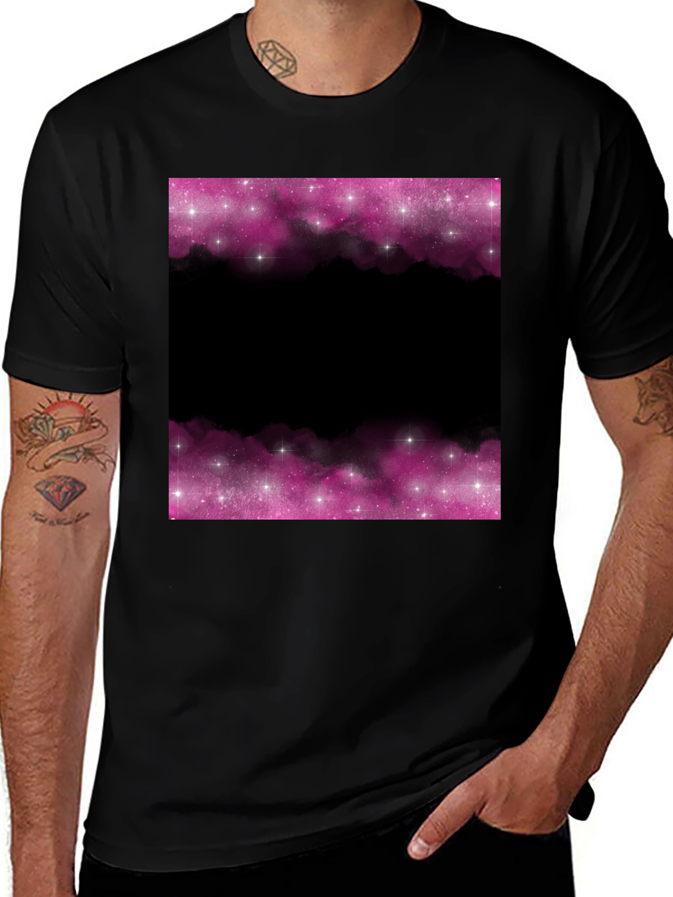 Black Galaxy Dreams T-Shirt - Black Space Design main image