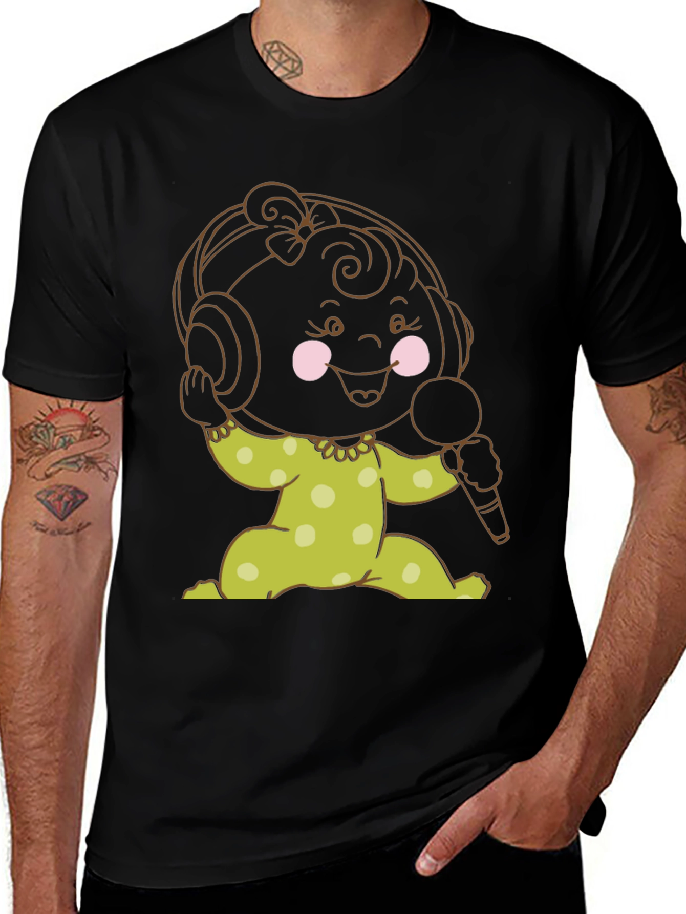 Variant 17 of Cartoon Baby DJ Graphic T-Shirt