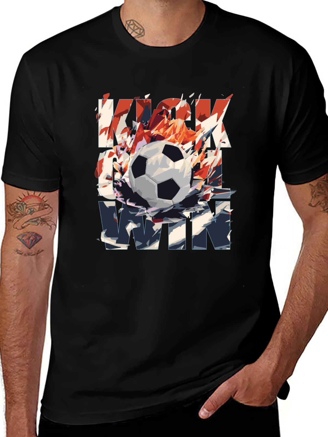 Variant 4 of Kick It To Win T-Shirt - Soccer Ball Graphic Tee