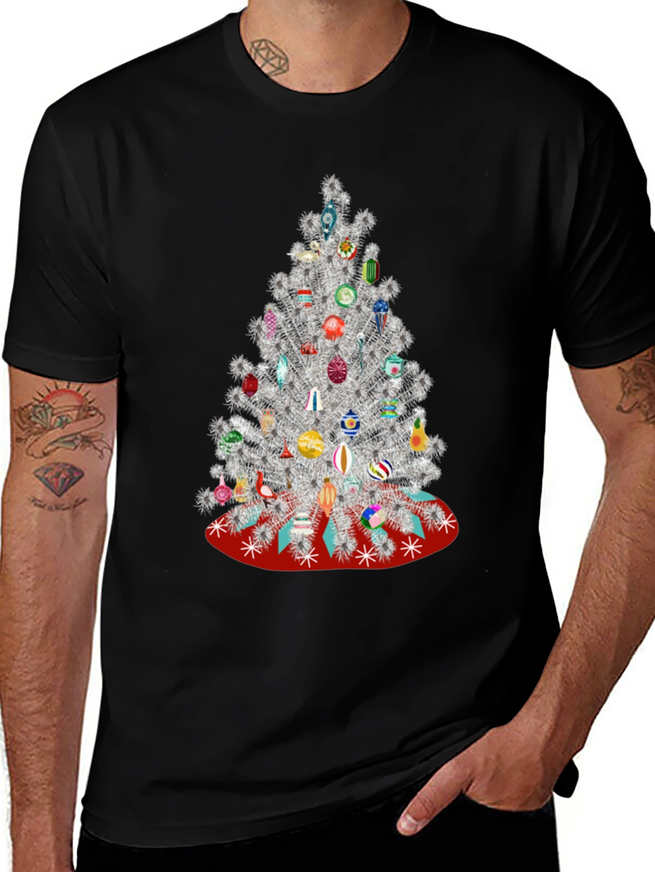 Festive Christmas Tree Graphic Tee - Holiday Style