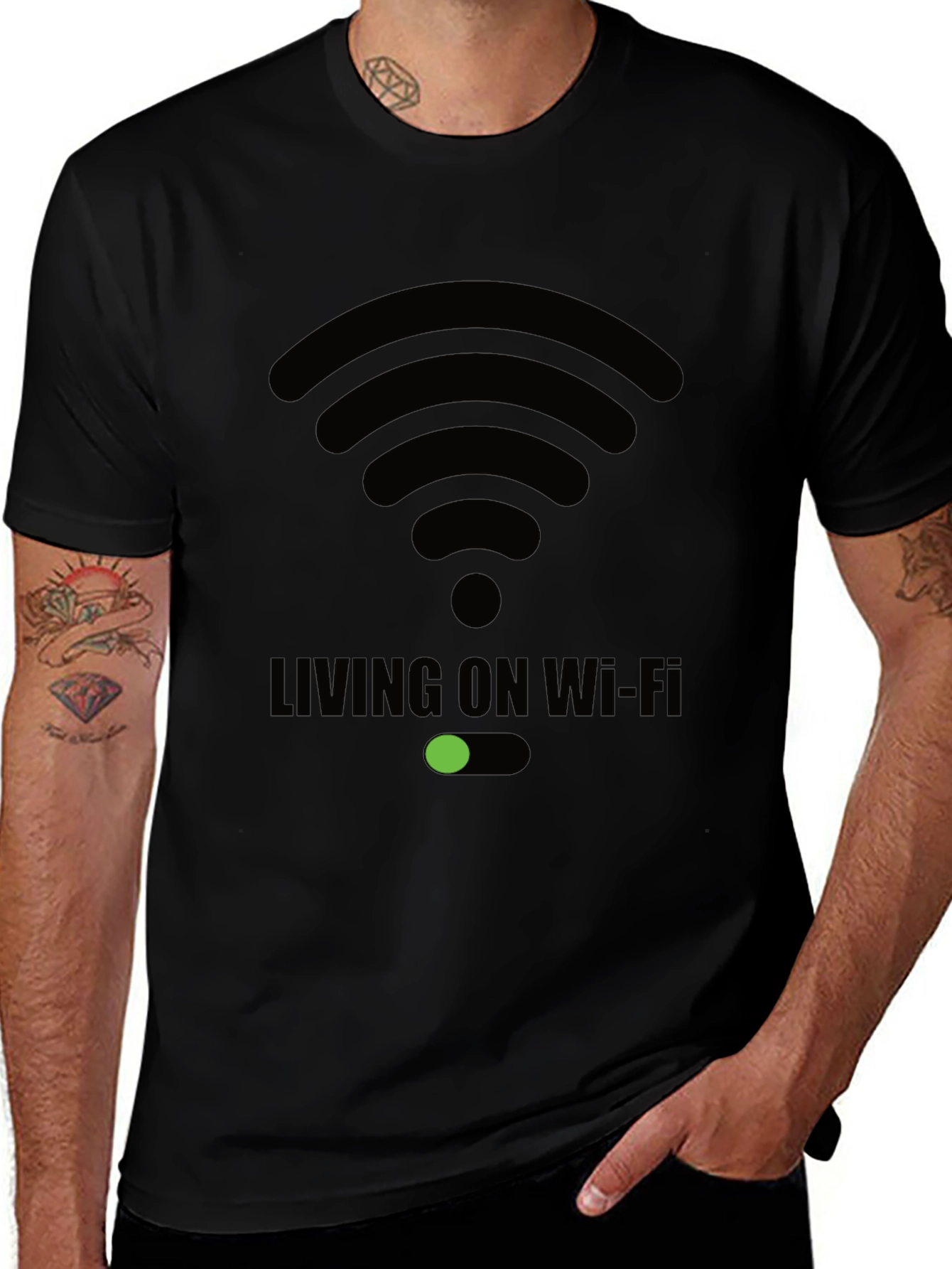 Variant 7 of Living on Wi-Fi T-Shirt - Funny Tech Tee