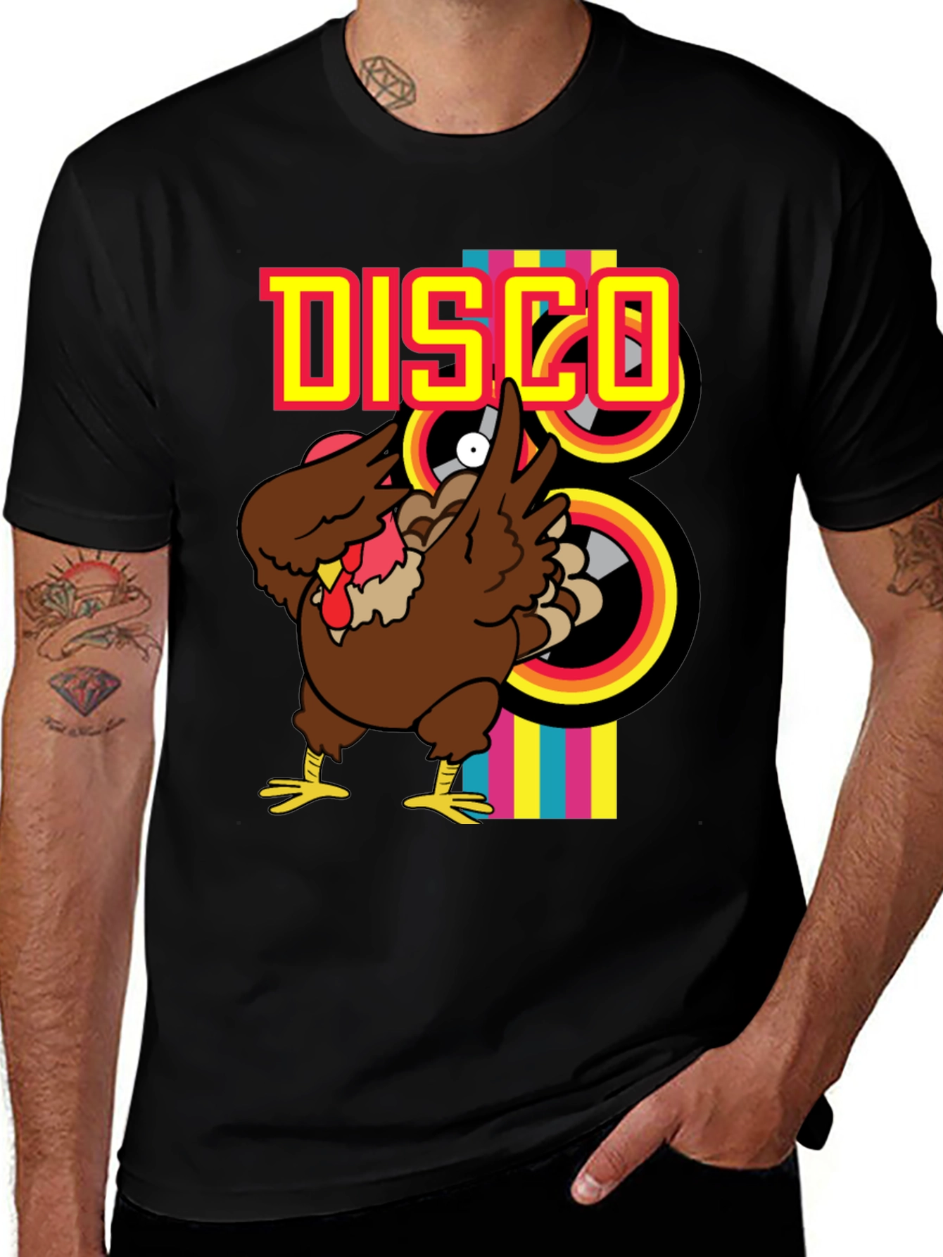 Disco Turkey Graphic T-Shirt