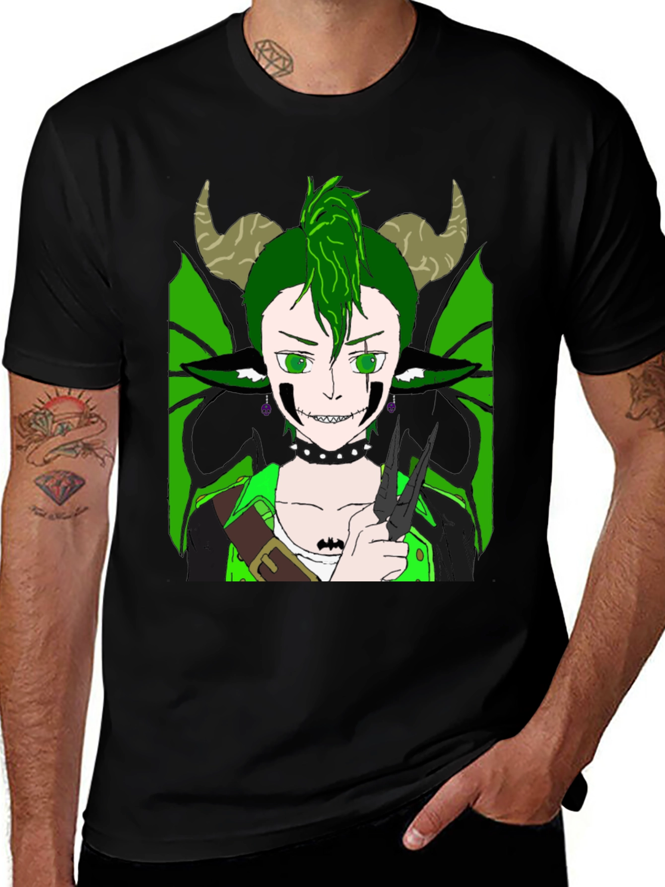 Variant 22 of Cartoon Demon Graphic Tee - Unique Demoncore Design