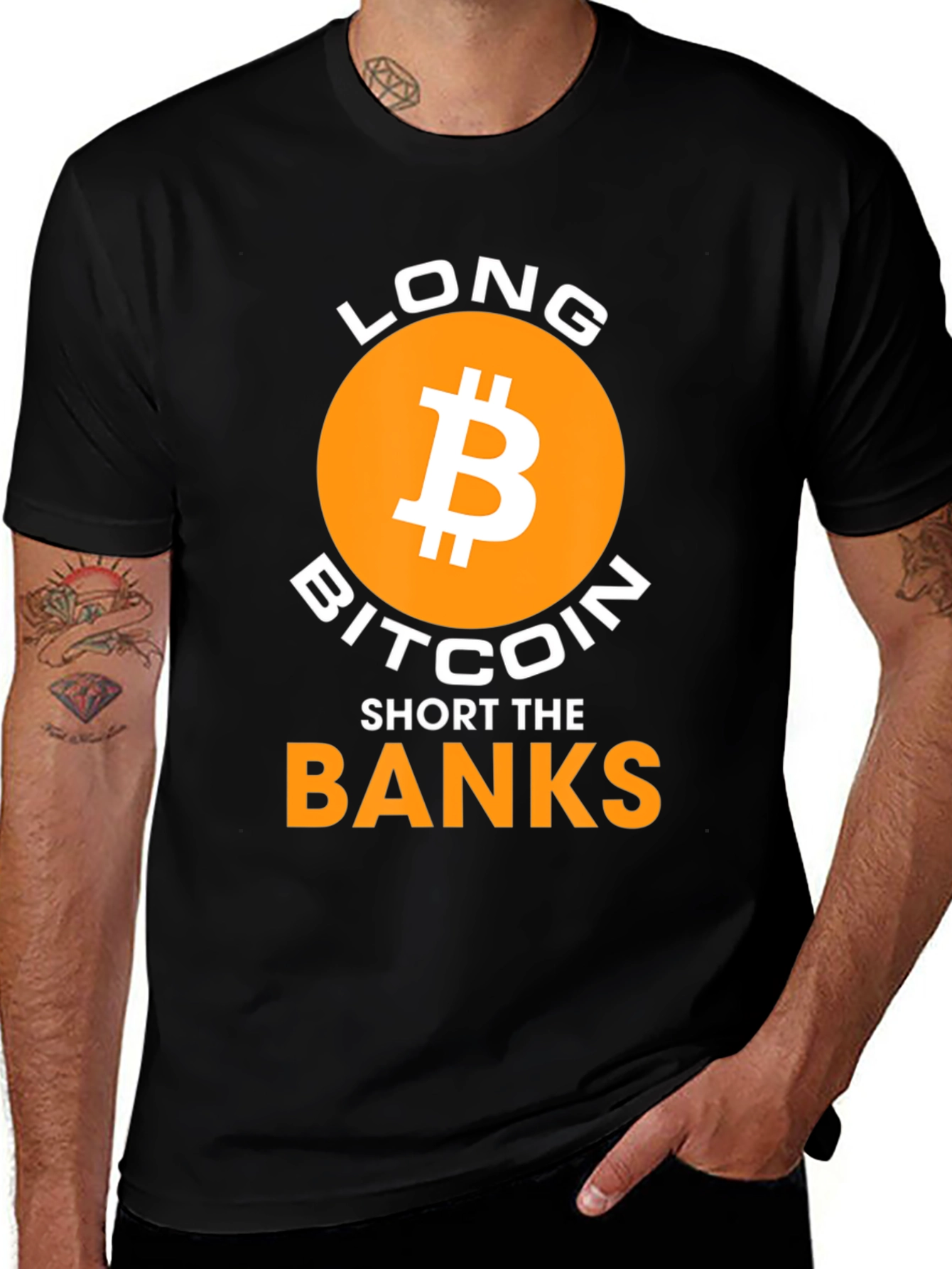 Long Bitcoin Short the Banks T-Shirt