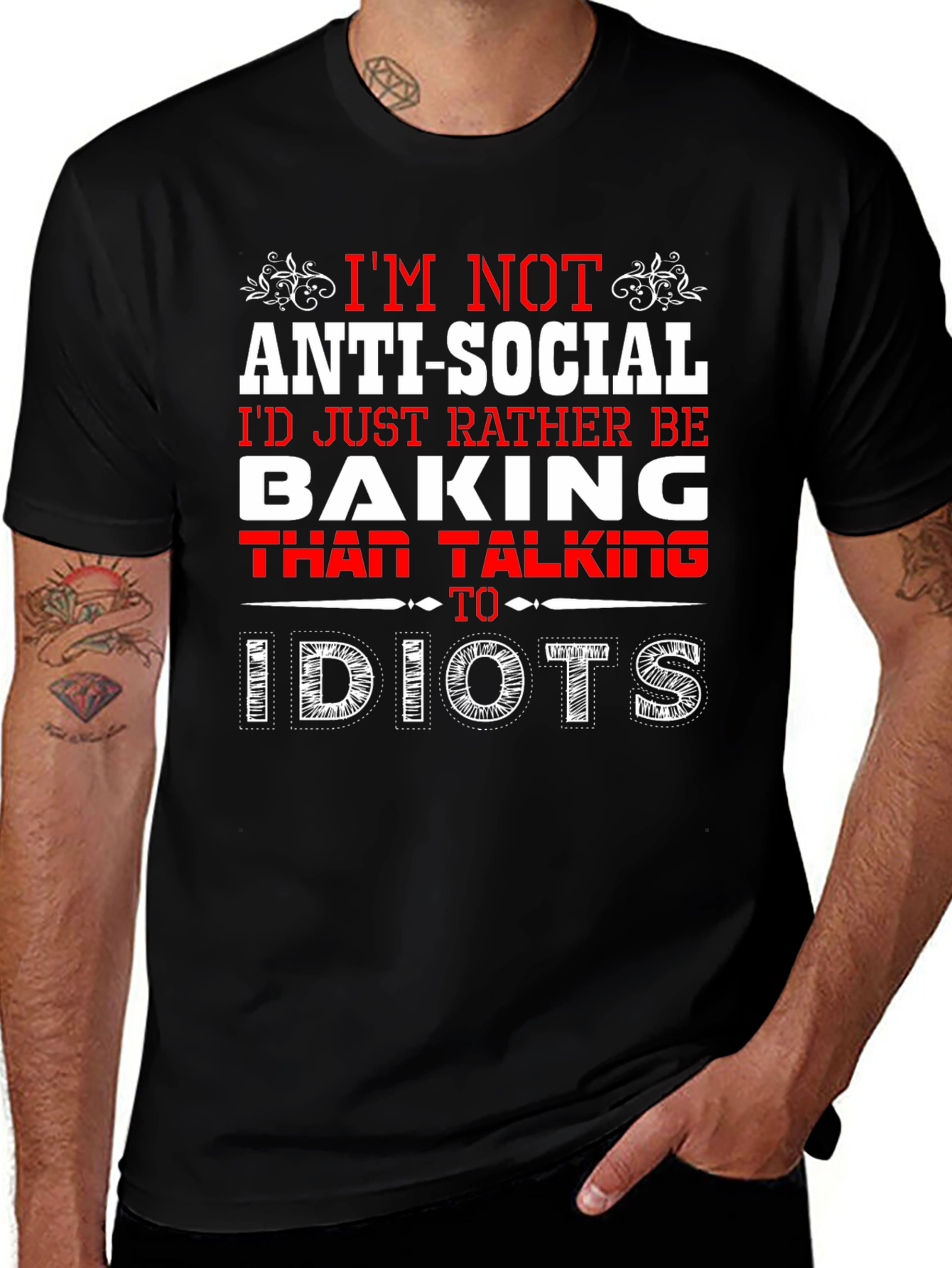 Variant 21 of Baking Over Talking T-Shirt: Anti-Social Baker Tee