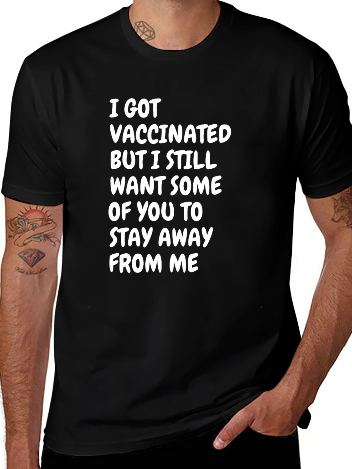 Variant 28 of Vaccinated Humor T-Shirt - Stay Away From Me