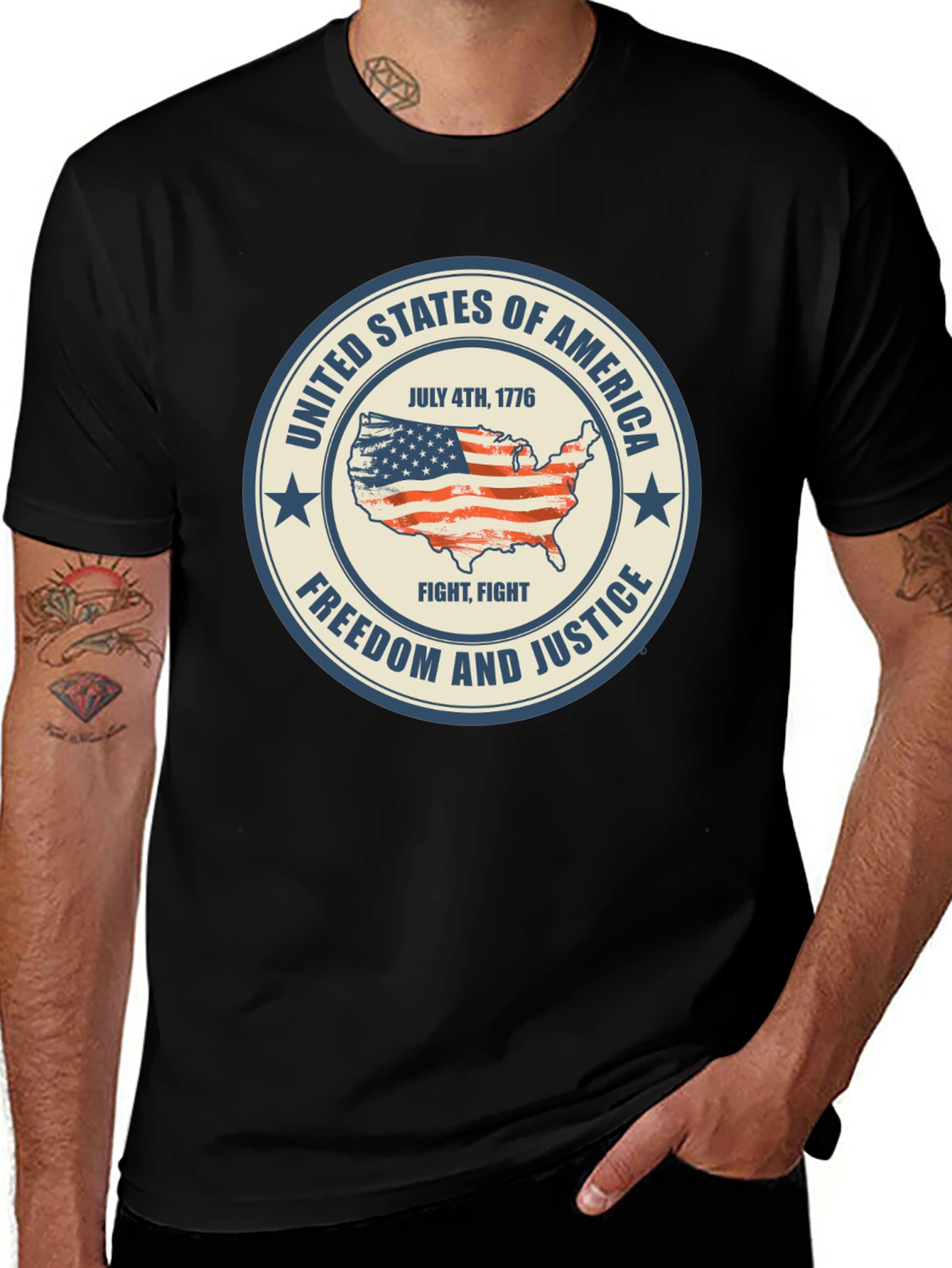 Black United States Patriotic T-Shirt main image