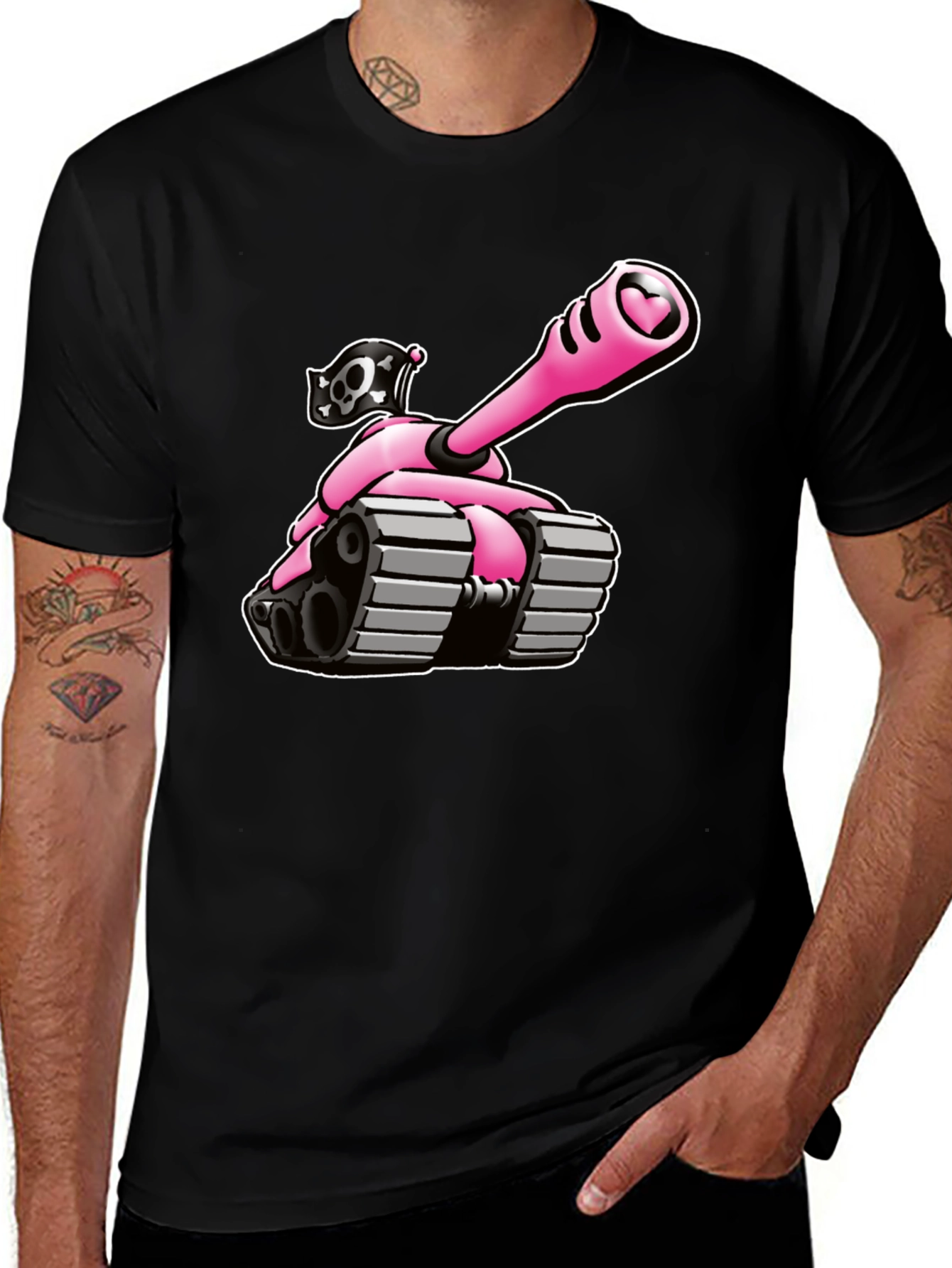 Variant 24 of Pink Tank T-Shirt - Heart Cannon Pirate Tee
