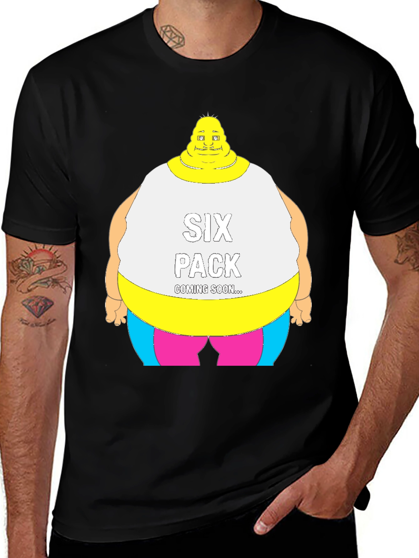 Variant 29 of Humorous "Six Pack Coming Soon" Graphic Tee