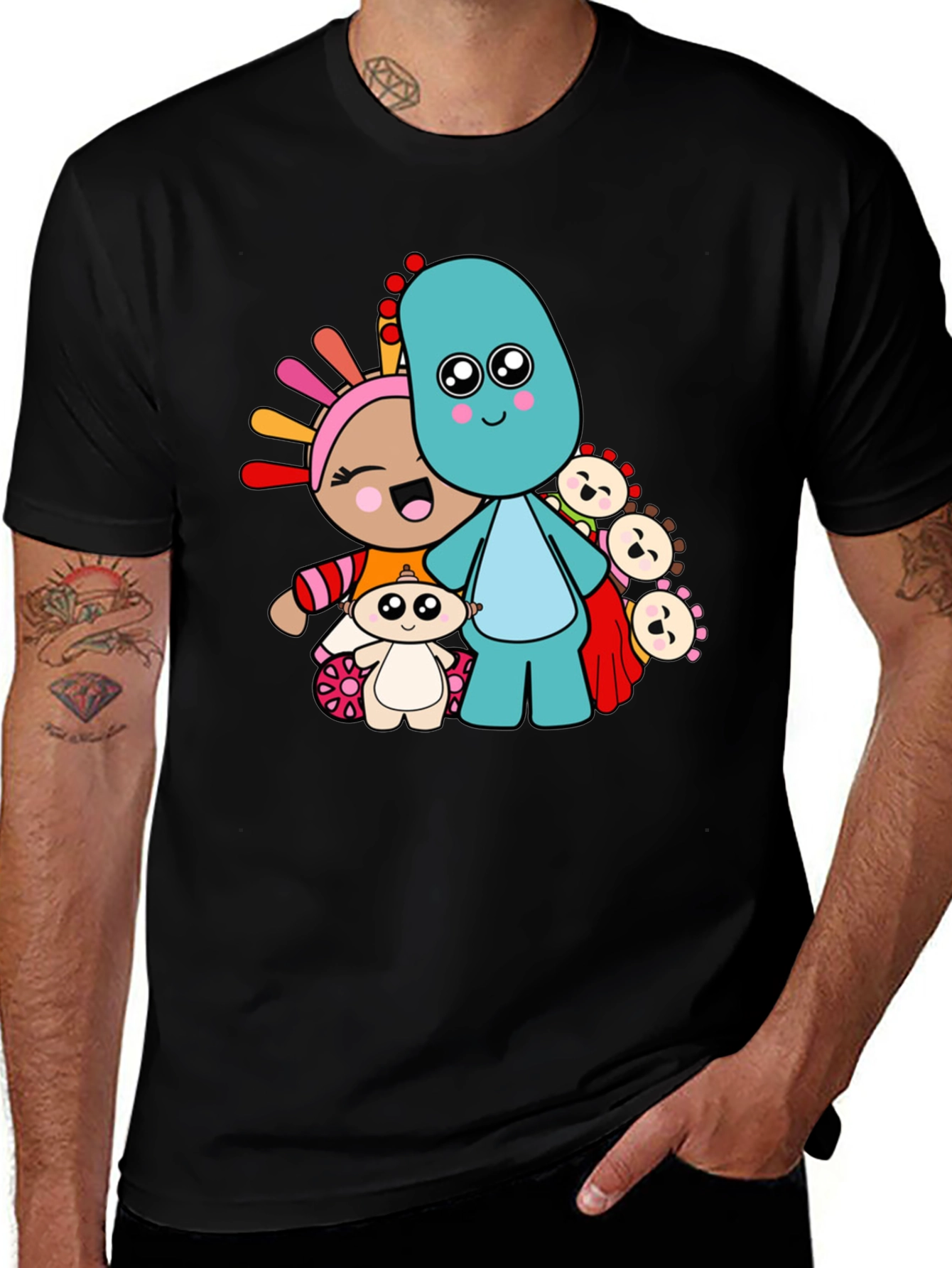 Black In the Night Garden Cartoon Character Black T-Shirt main image