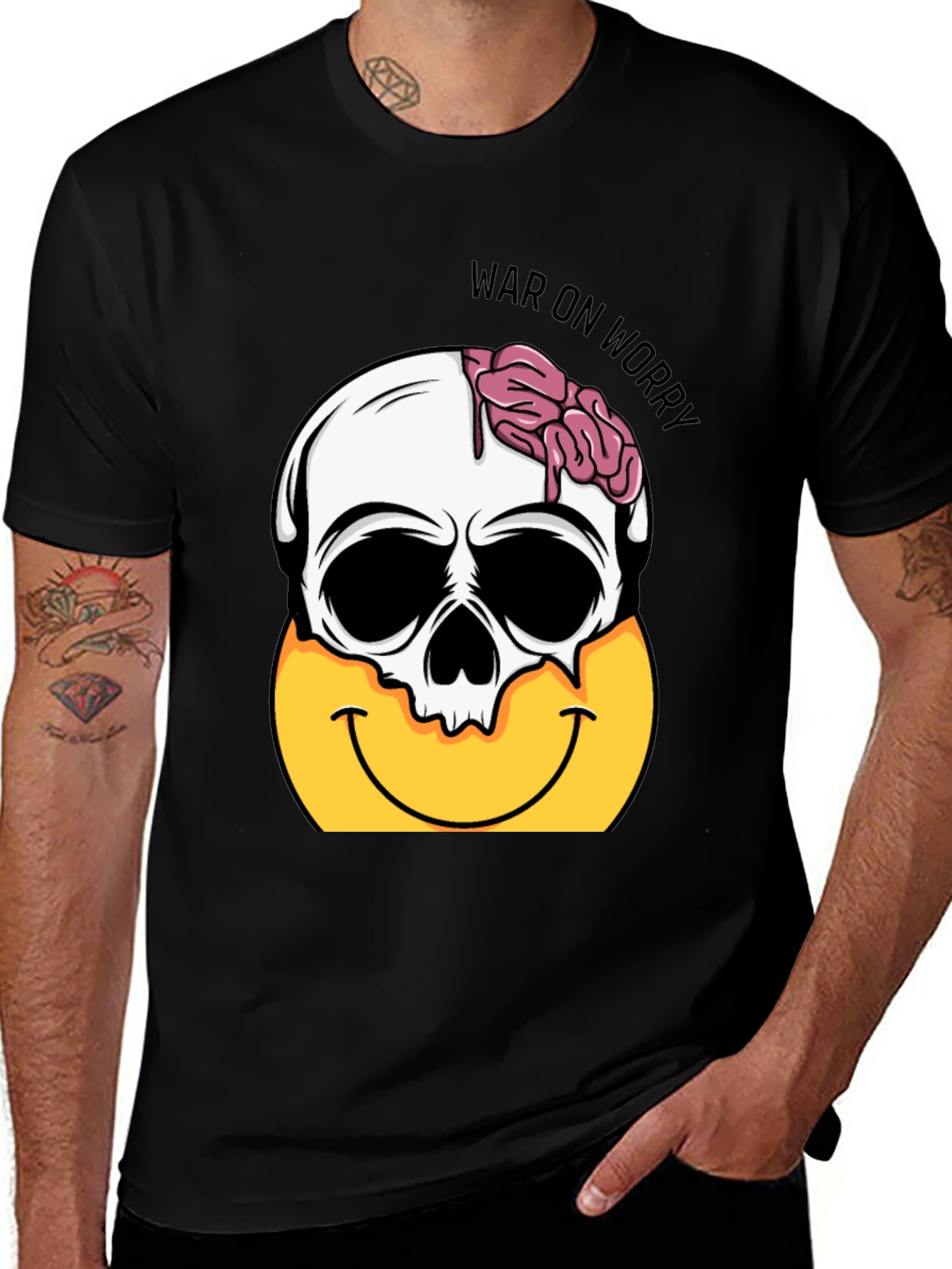 Variant 16 of War On Worry Skull Emoji Graphic T-Shirt
