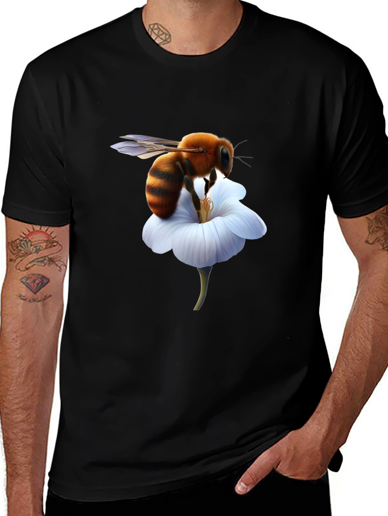 Variant 16 of Bee on Flower Graphic T-Shirt