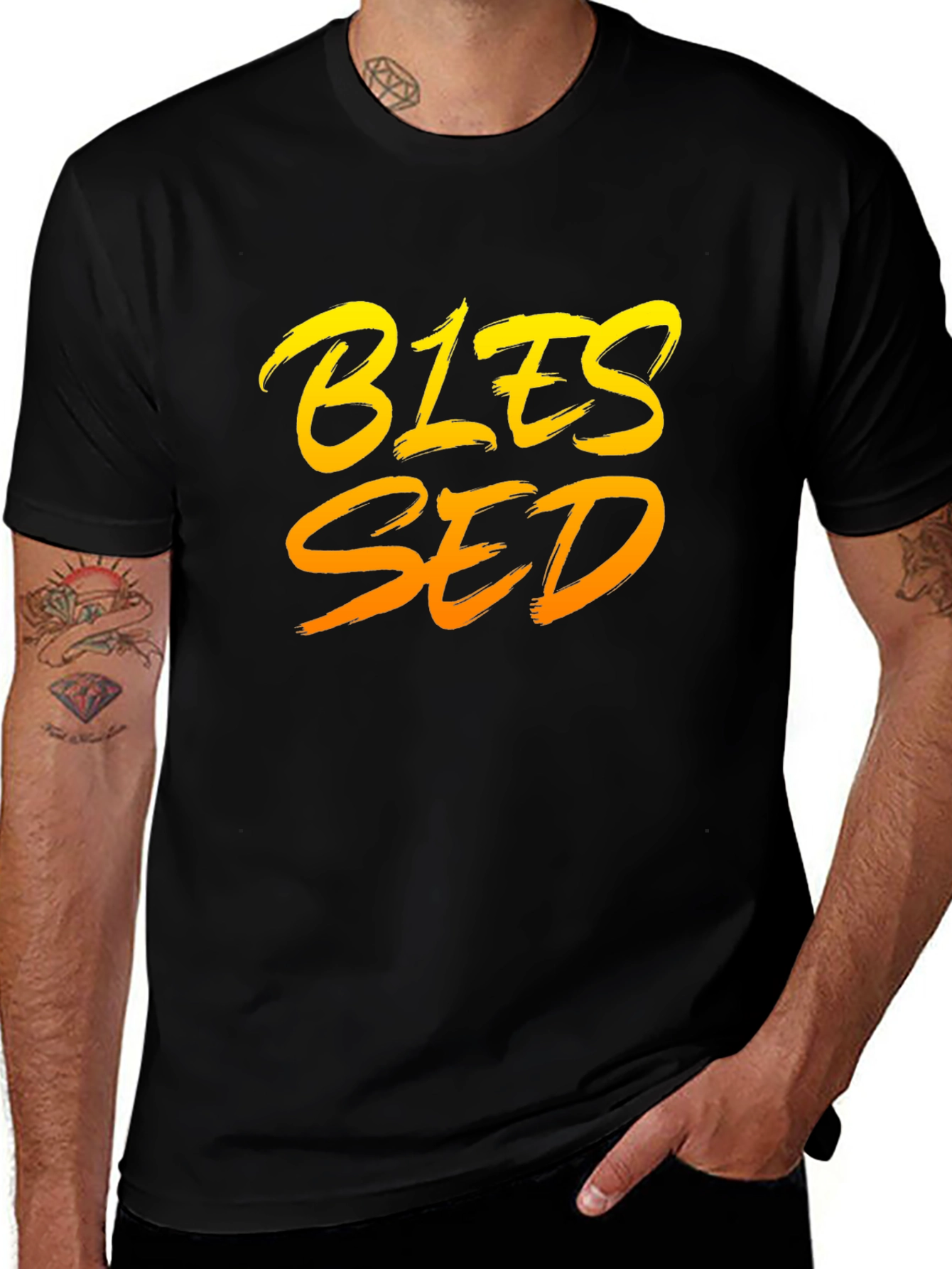 Variant 9 of Blessed Graphic Tee - Stylish Black T-Shirt