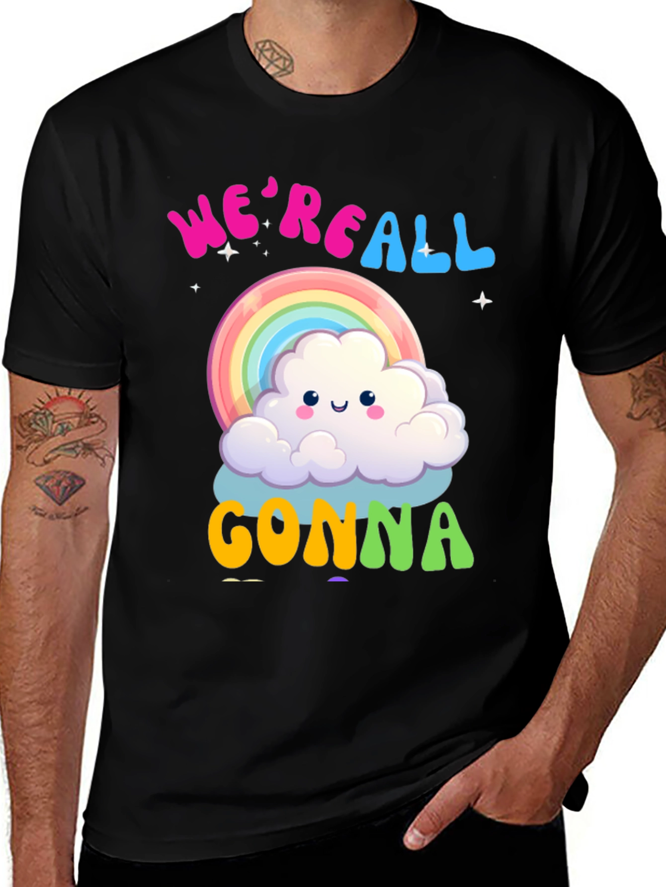 Variant 6 of We're All Gonna Rainbow Cloud T-Shirt