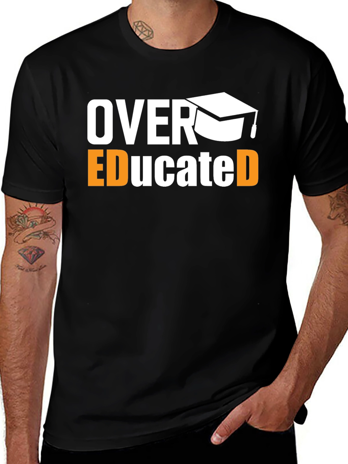 Variant 3 of Over Educated Graphic T-Shirt - Funny Graduation Tee