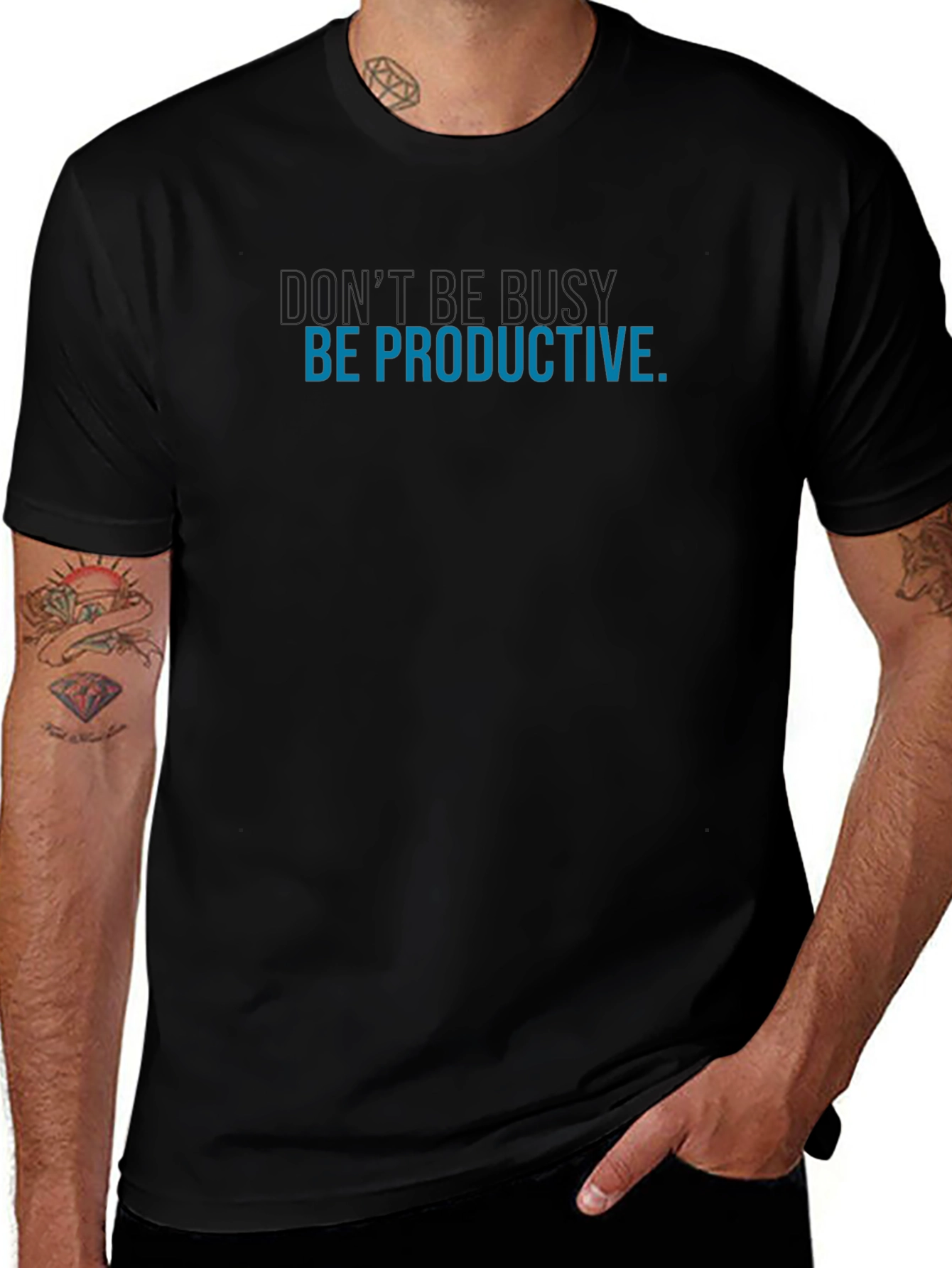 Variant 10 of Don't Be Busy Be Productive Men's Black T-Shirt