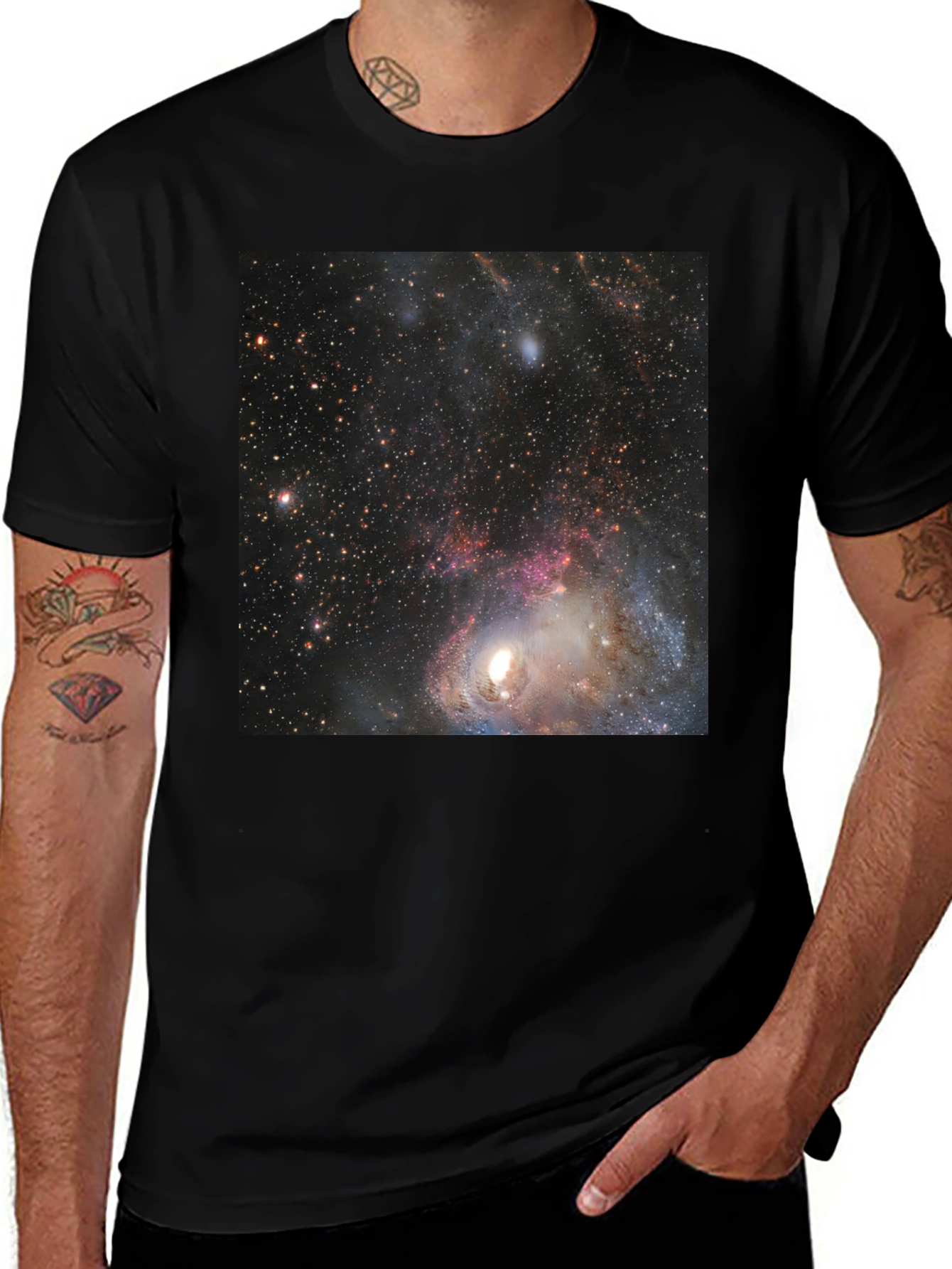 Variant 16 of Galaxy Print Black T-Shirt - Space Design Tee
