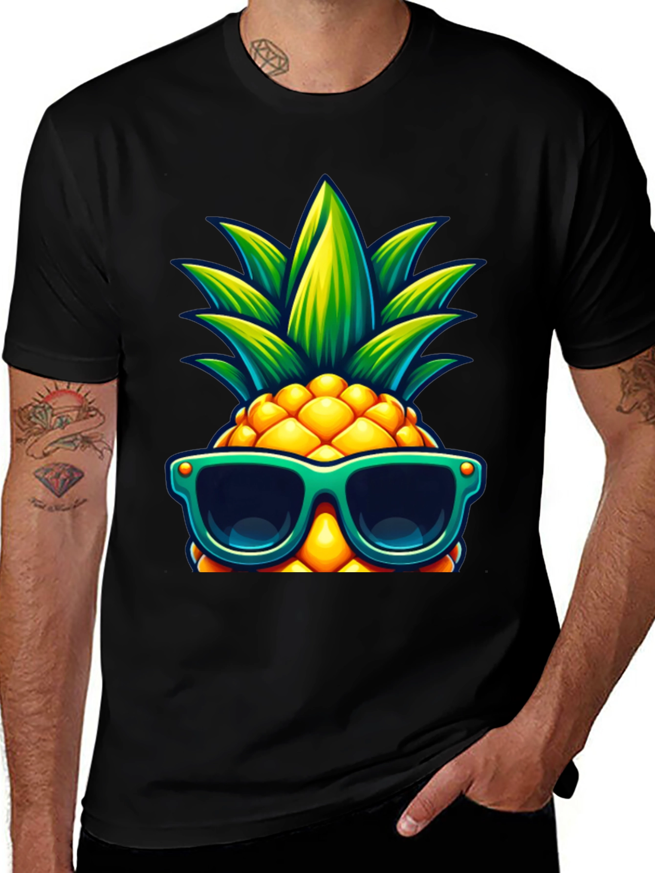 Variant 22 of Cool Pineapple Graphic Tee - Summer Vibes!