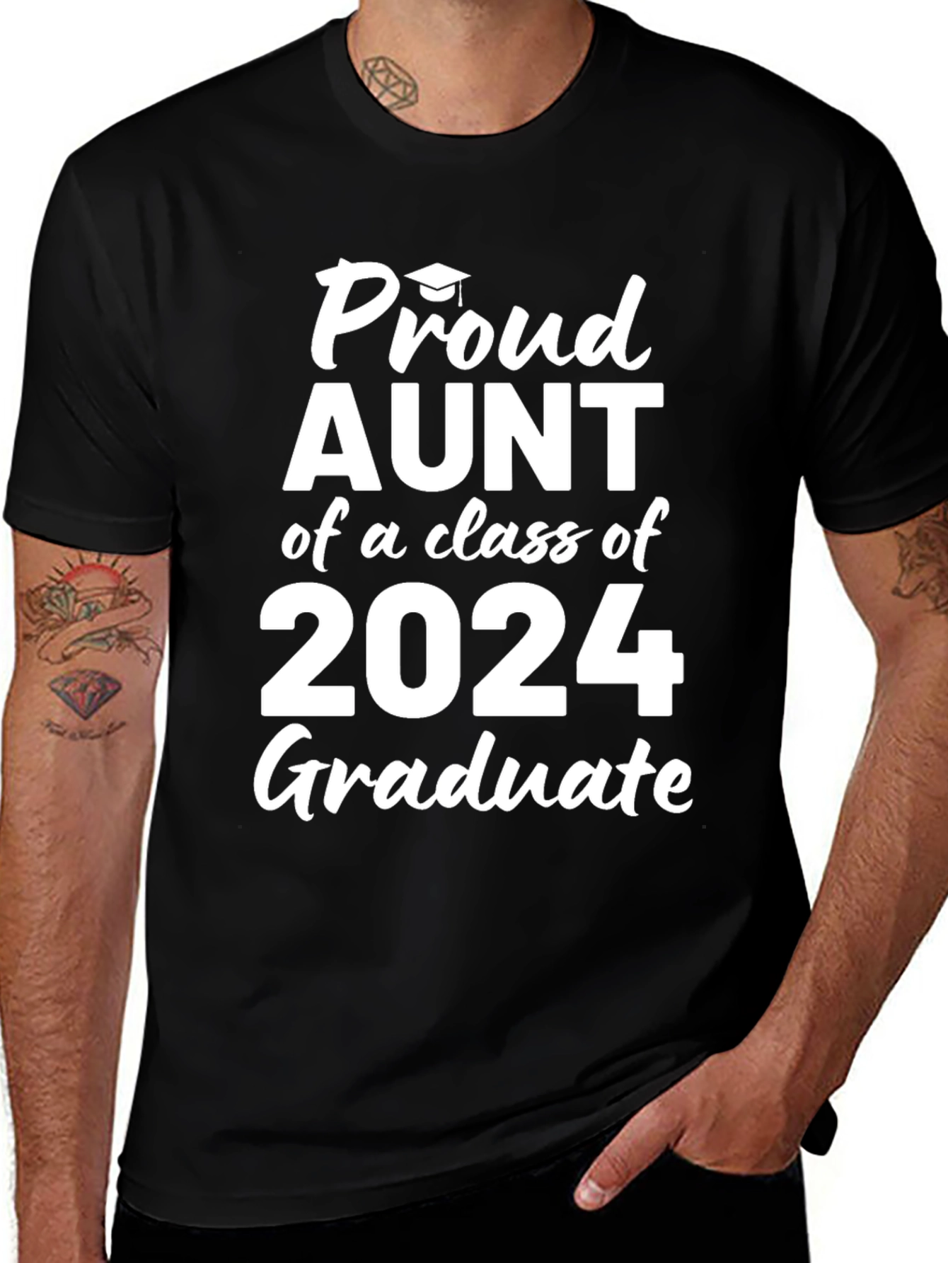Variant 7 of Proud Aunt of a 2024 Graduate Black T-Shirt