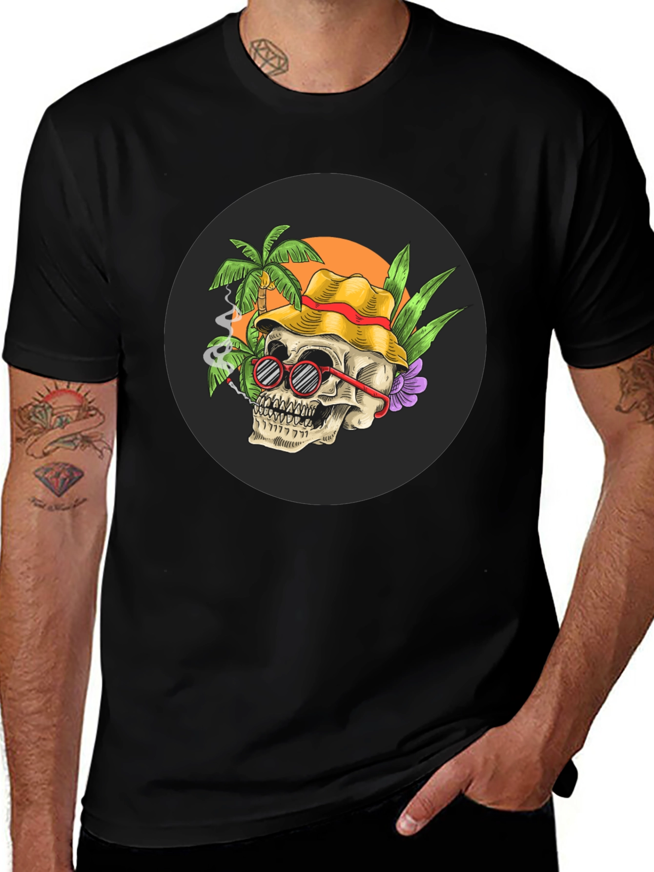 Variant 27 of Tropical Skull Graphic T-Shirt - Summer Vibes