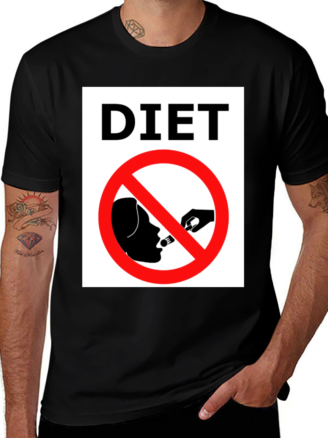 Variant 8 of Funny Diet T-Shirt - Forbidden Food Tee