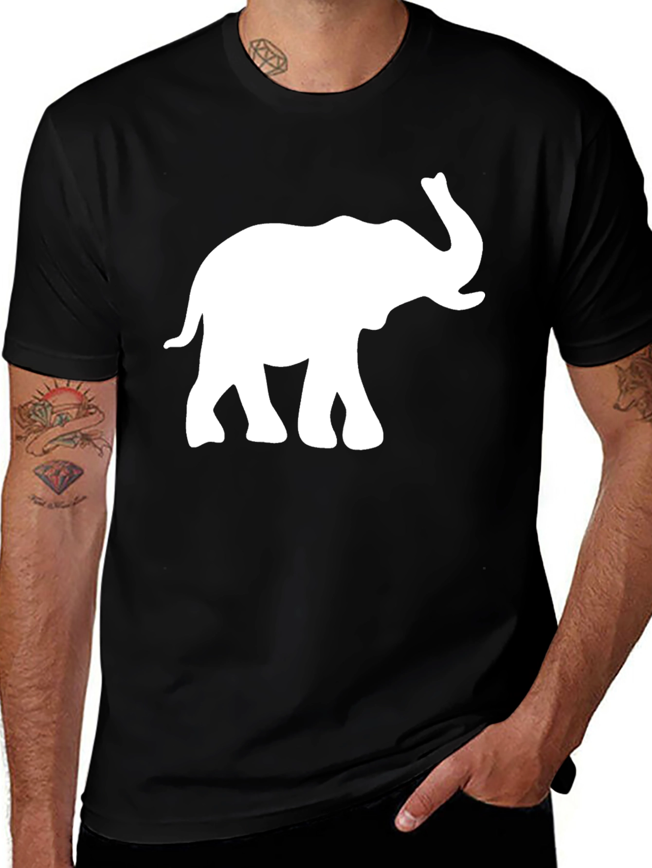 Variant 25 of Elephant Graphic Tee - Classic Black T-Shirt