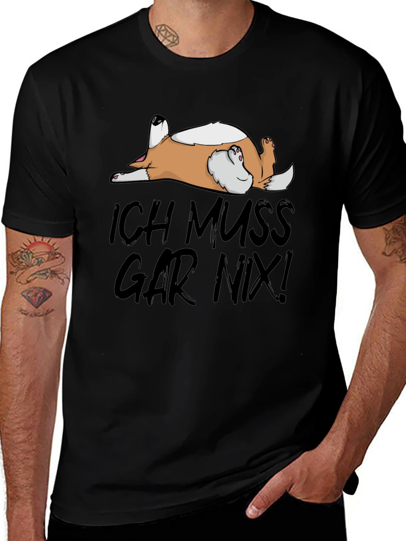 Variant 2 of Ich Muss Gar Nix! Dog T-Shirt - Relaxed Comfort