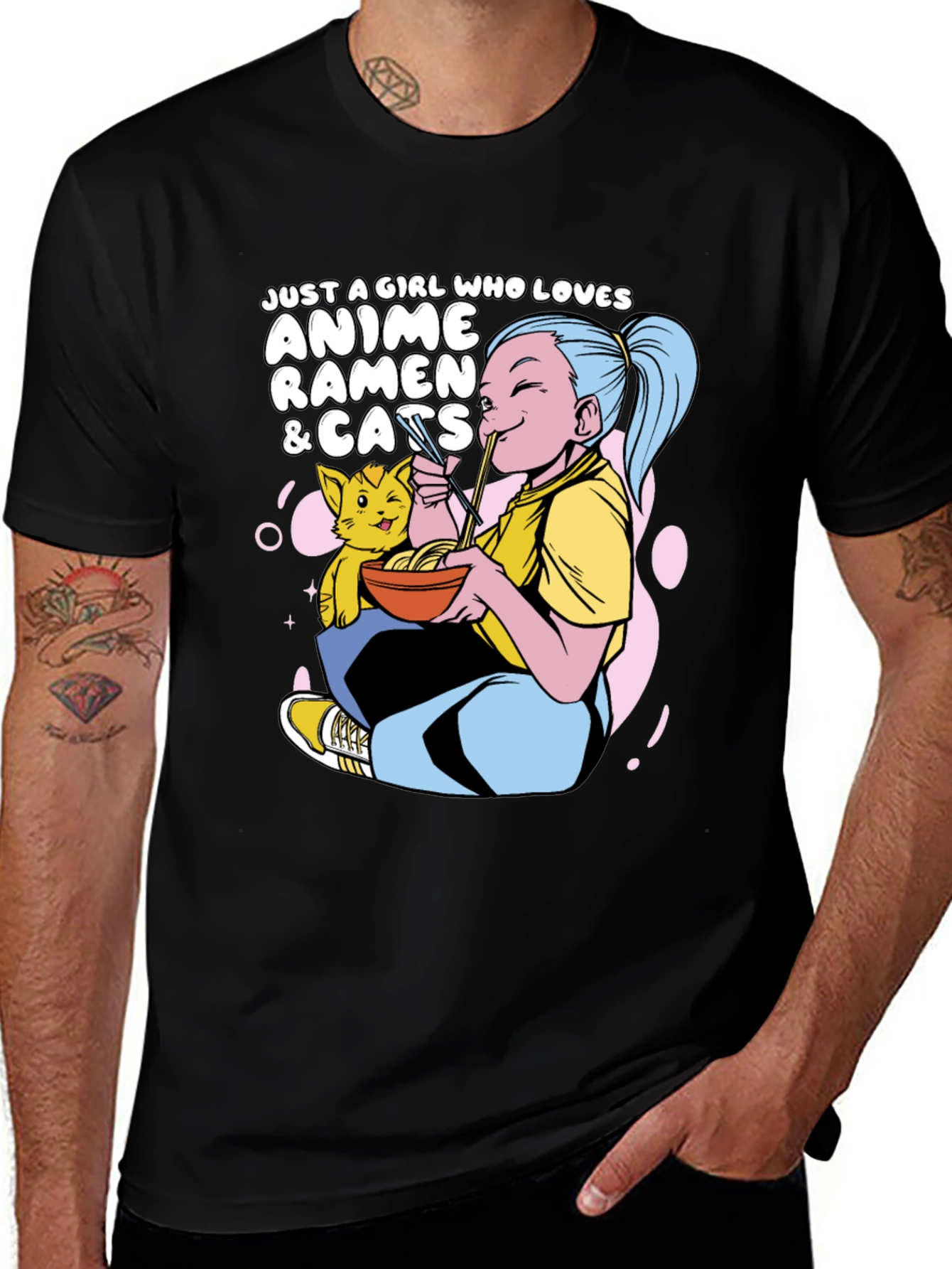 Variant 2 of Anime Ramen Cats Graphic T-Shirt