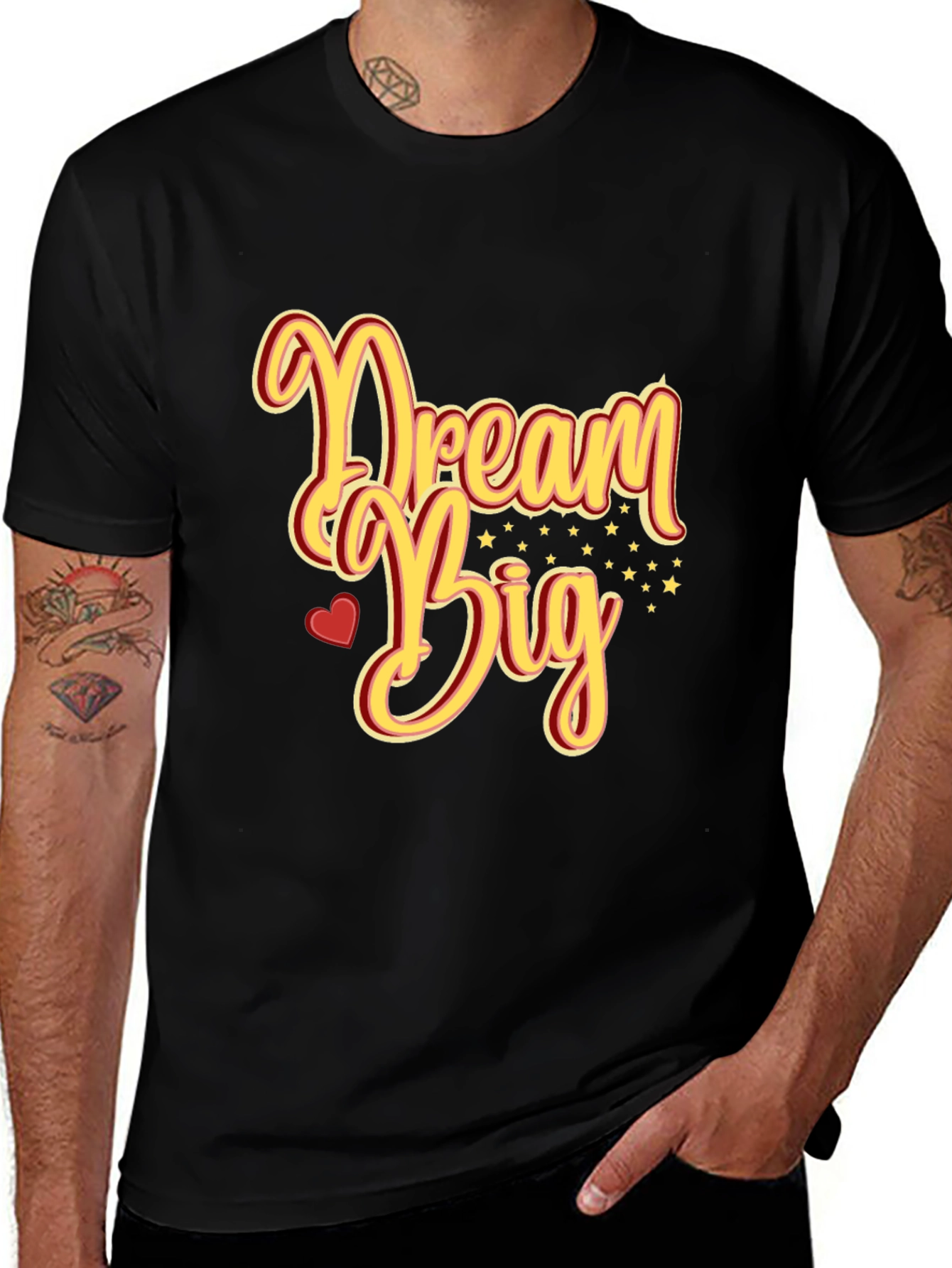 Variant 30 of Dream Big Graphic Tee - Inspiring Black T-Shirt