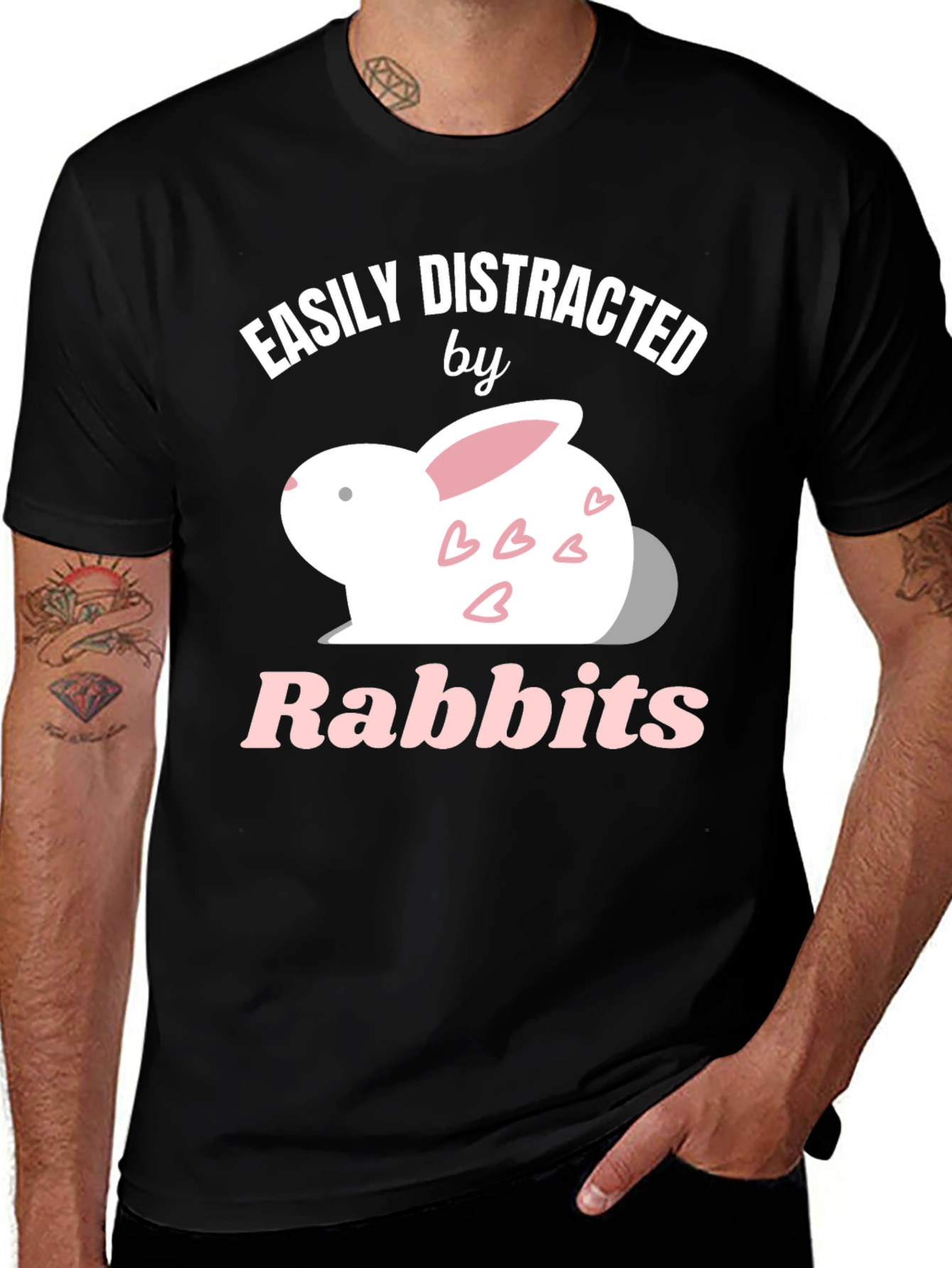 Variant 2 of Easily Distracted by Rabbits Graphic T-Shirt