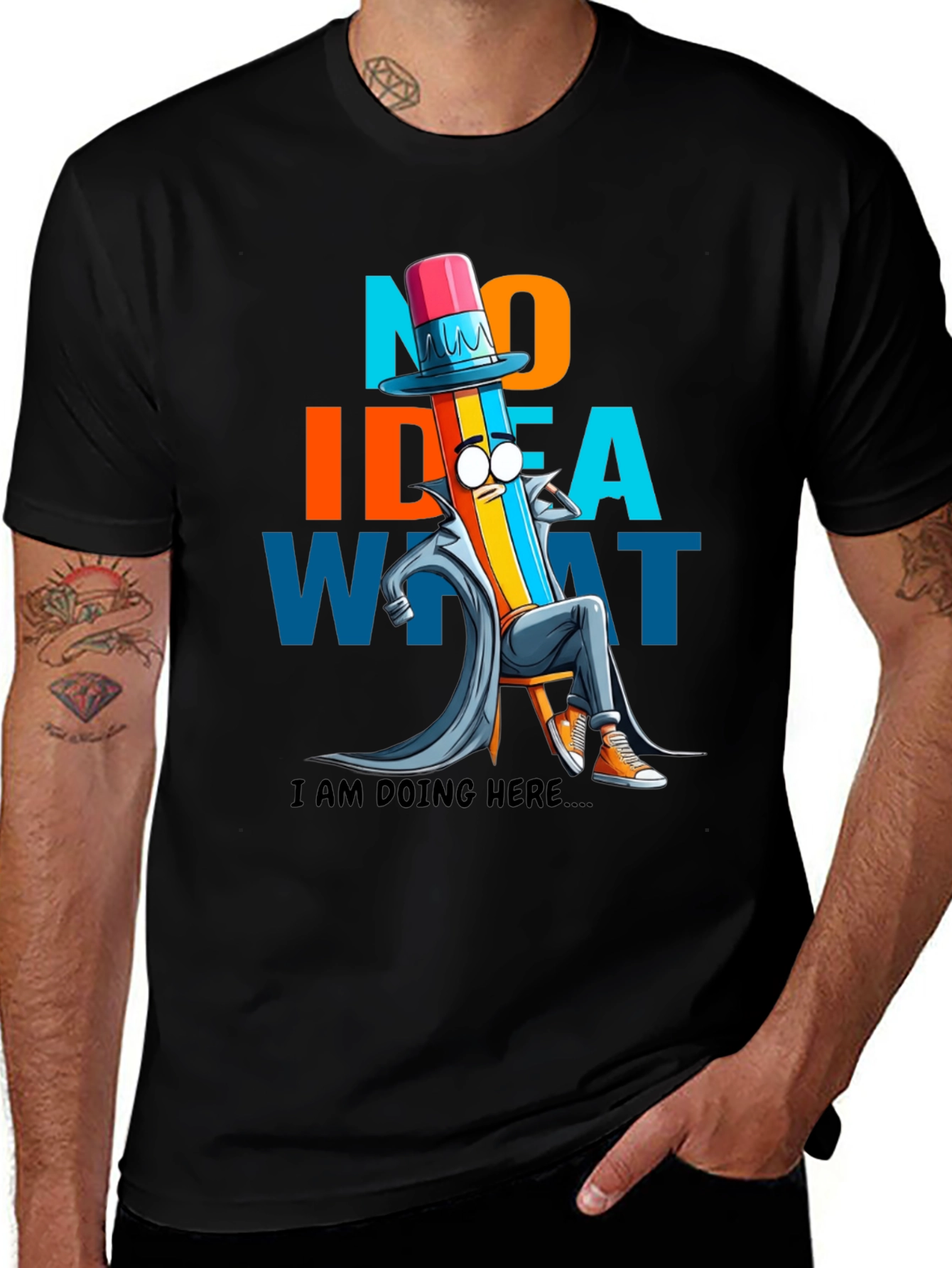 Variant 30 of No Idea What T-Shirt - Funny Cartoon Graphic Tee