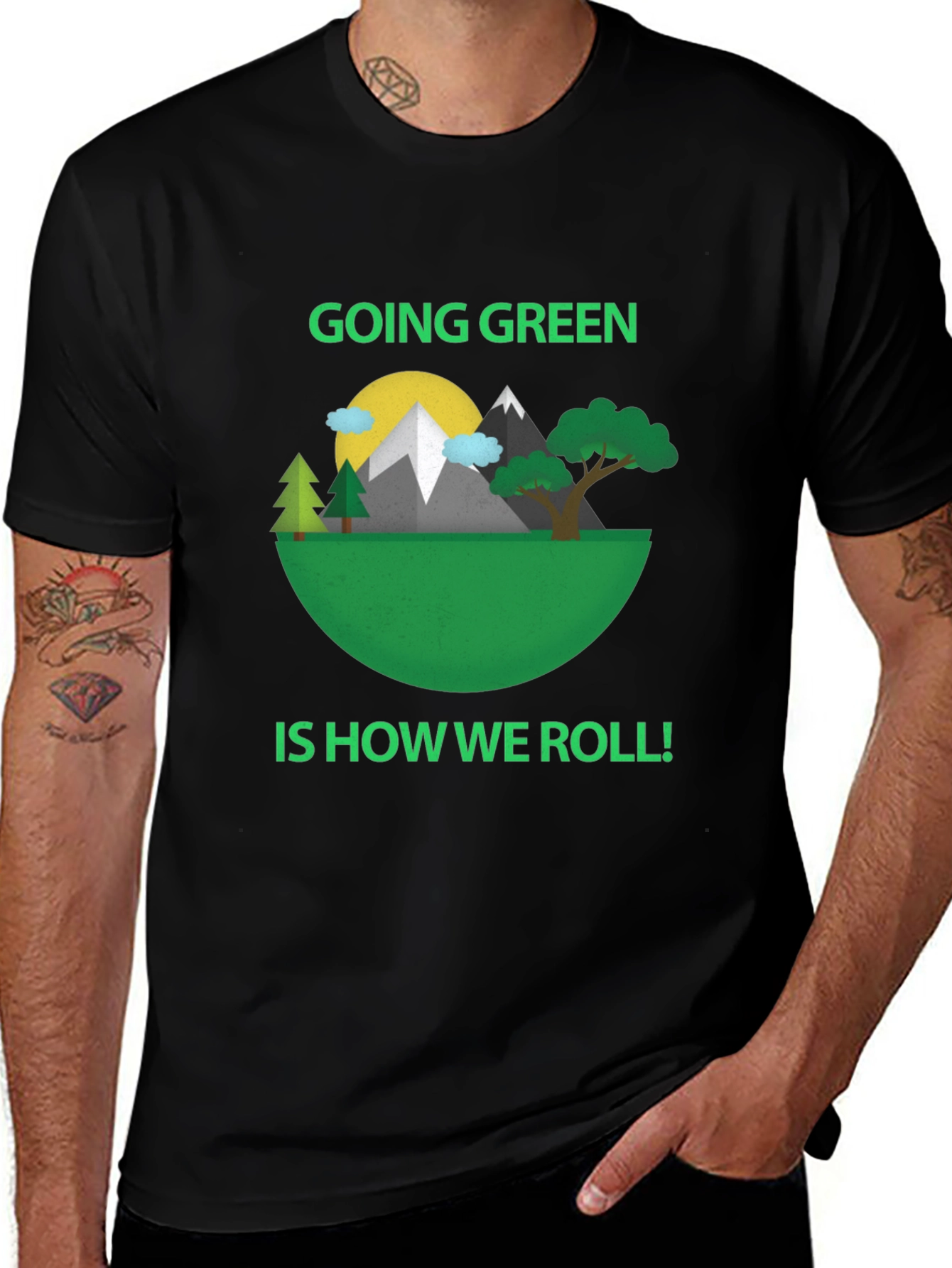 Variant 10 of Eco-Friendly 'Going Green' Graphic Tee
