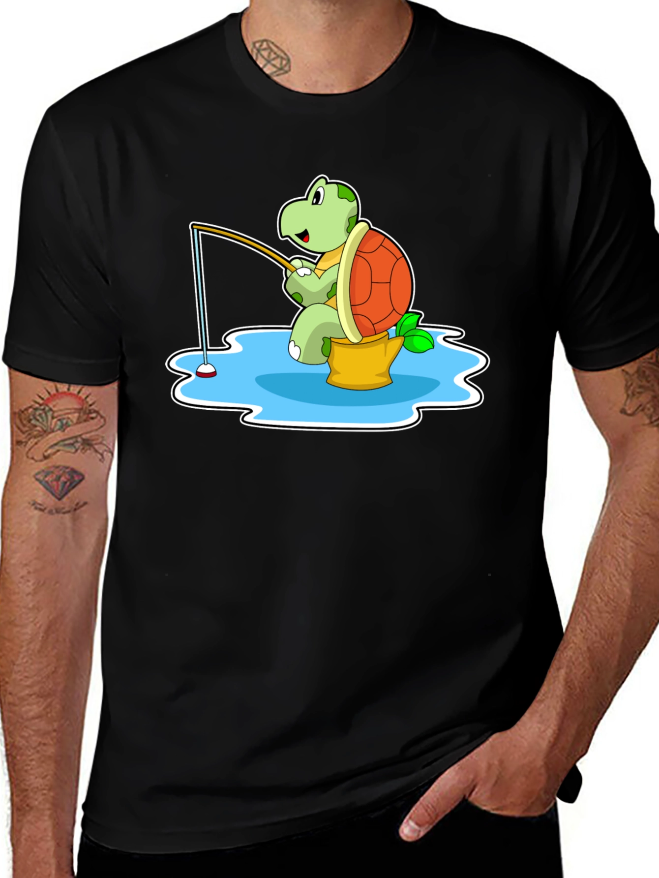 Variant 28 of Turtle Fishing Graphic T-Shirt