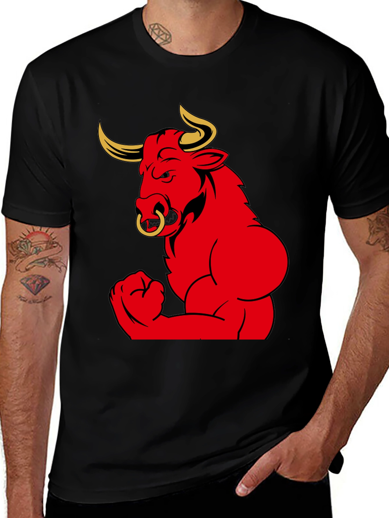 Variant 20 of Red Bull Black T-Shirt - Bold Graphic Design